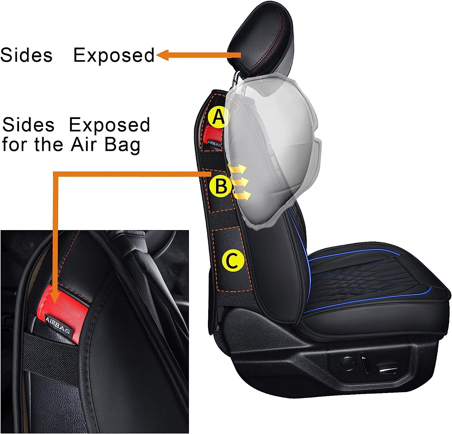 LUCKYMAN CLUB 5 Car Seat Covers Full Set with Waterproof Leather Universal Fit for Elantra Sonata Sportage RAV4 CRV Altima Accord Chevy Equinox
