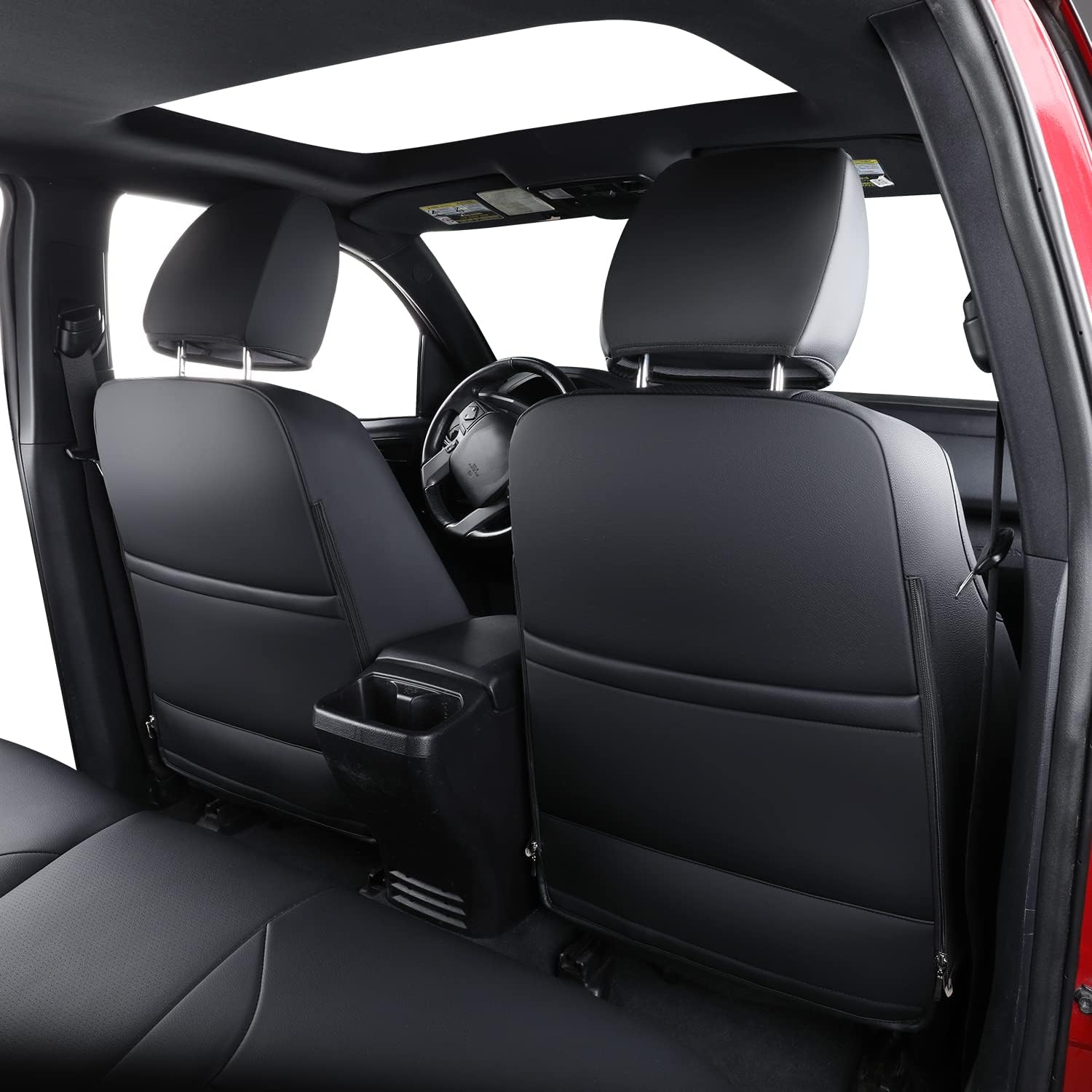 LUCKYMAN CLUB Tacoma Seat Covers, Fit for 2016-2025 Tacoma Crew Double Cab SR SR5 TRD Sport TRD Off-Road TRD PRO and SR SR5 TRD Sport TRD Off-Road TRD PRO Limited with Water Proof Faux Leather