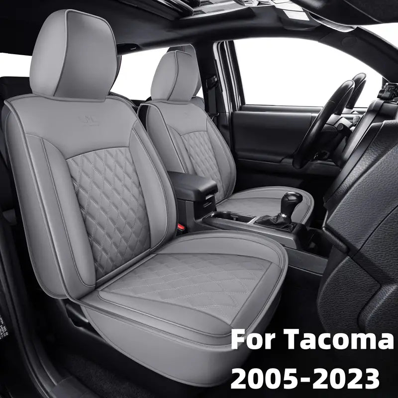 LUCKYMAN CLUB Tacoma Seat Covers Custom Fit for 2005-2025 Tacoma Crew Cab with Faux Leather
