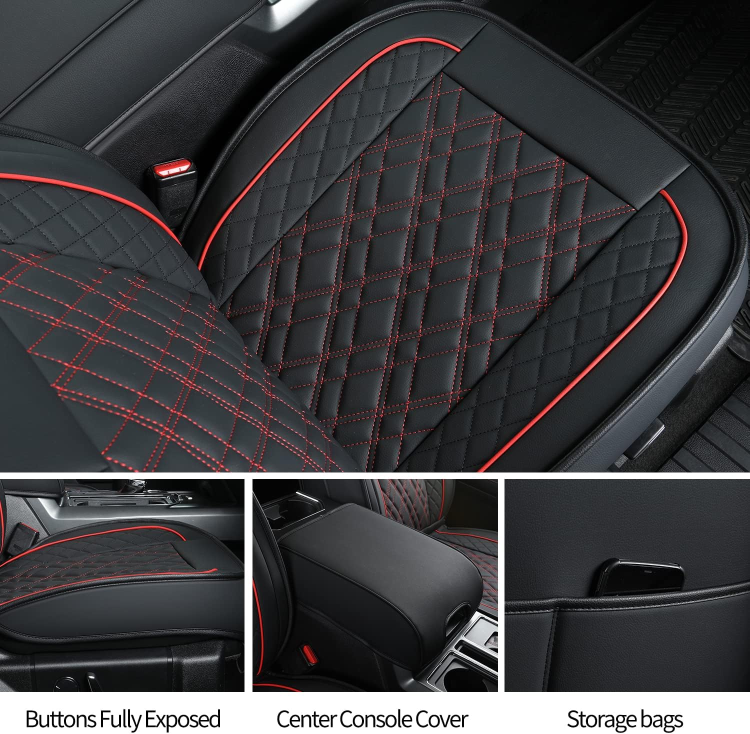 LUCKYMAN CLUB Ford F150 seat covers Fit 2009-2025 F150 SuperCrew and 2017-2025 F250 F350 F450 Crew Cab With armrest box cushion, all seasons, waterproof leather cushions