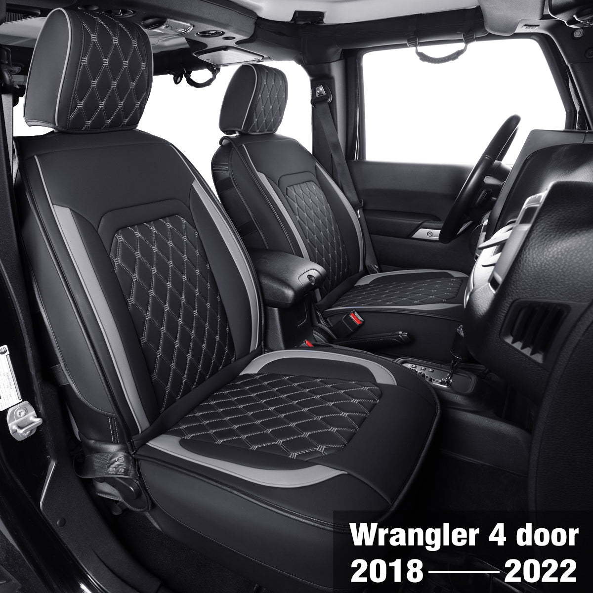 LUCKYMAN KLUBO Jeep Wrangler JK JL Antaŭaj Seĝaj Kovriloj Propra Fit 2/4 Pordo 2007-2024 Senlima Rubikono 392 Sahara Willys Sport Alta Altitudo Kamiono Kamiono Akvorezista Ledo