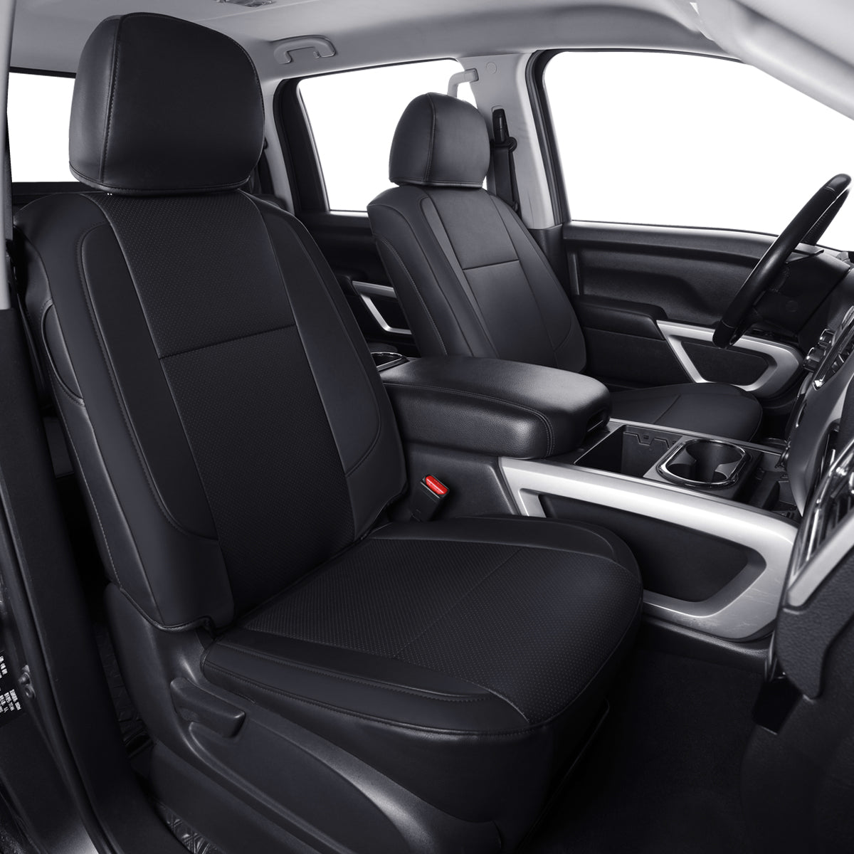 LUCKYMAN CLUB 2018-2025 Titan Seat Covers Waterproof leather Fit Nissan SV PRO-4X Platinum Reserve S SL Crew Caba and Extended Cab&Regular Cab truck seat cover