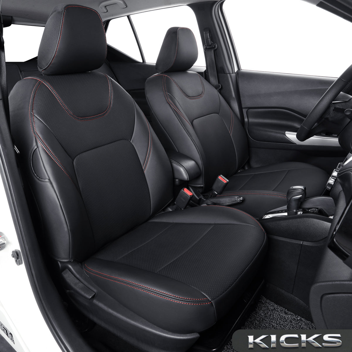 LUCKYMAN CLUB Nissan Kicks Seat Covers Custom,Fit 2018-2024 Kicks Seat Covers SV,SR,S,Front Set,Full Set, Waterproof artificial leather seat cover