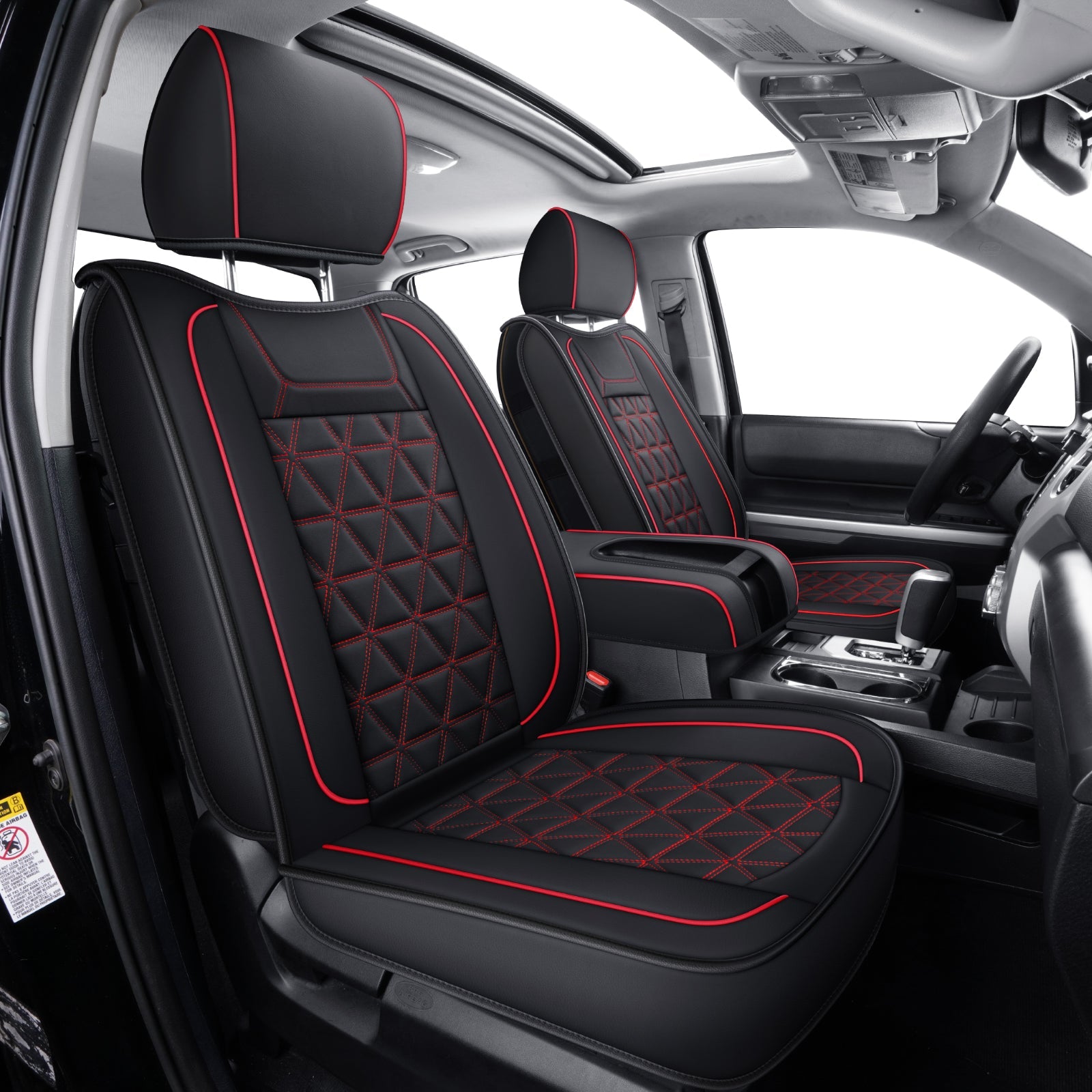 LUCKYMAN CLUB Tundra Seat Covers, Fit 2014-2025 Tundra Full Set Crew/CrewMax Cab, with Waterproof Faux Leather