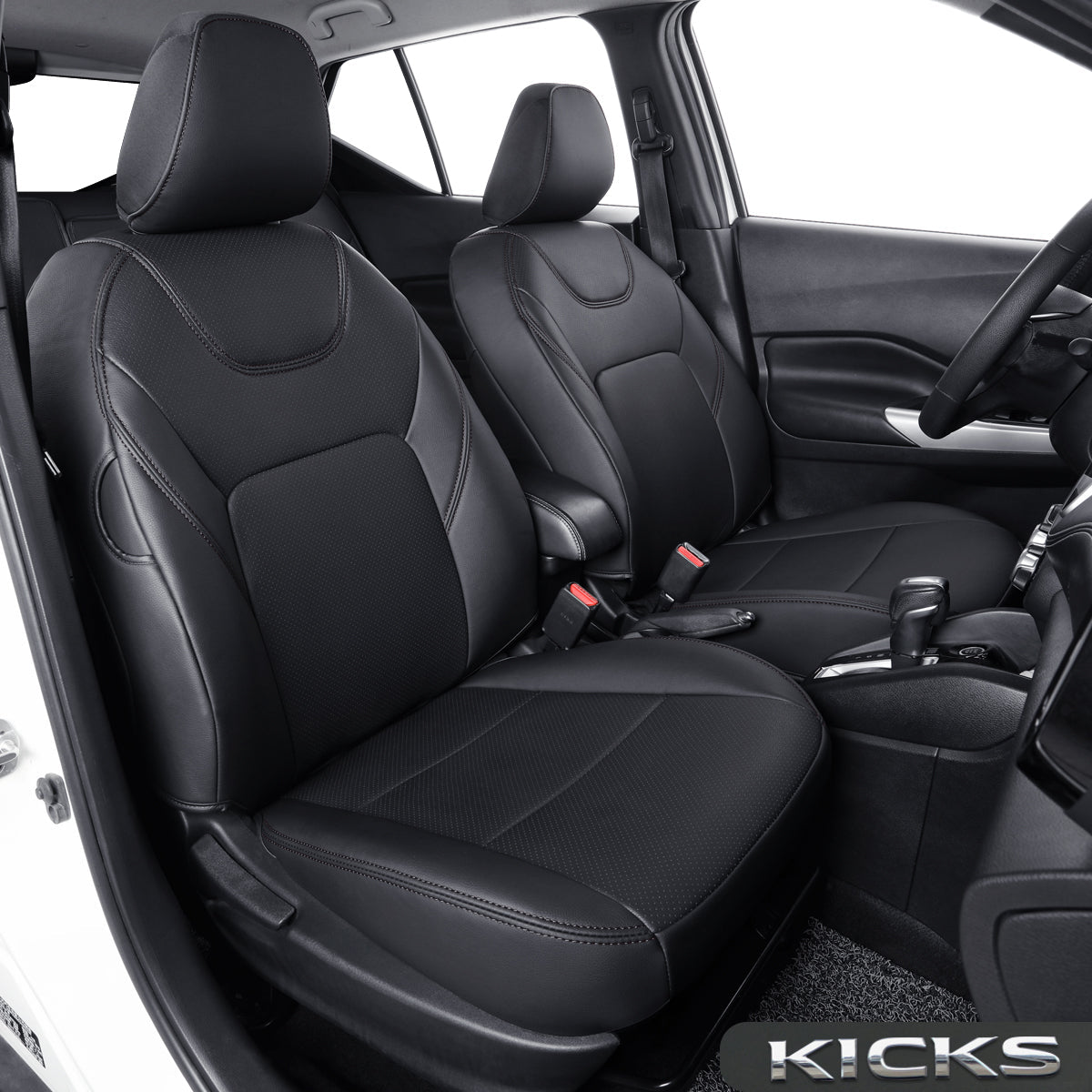 LUCKYMAN CLUB Nissan Kicks Seat Covers Custom,Fit 2018-2024 Kicks Seat Covers SV,SR,S,Front Set,Full Set, Waterproof artificial leather seat cover