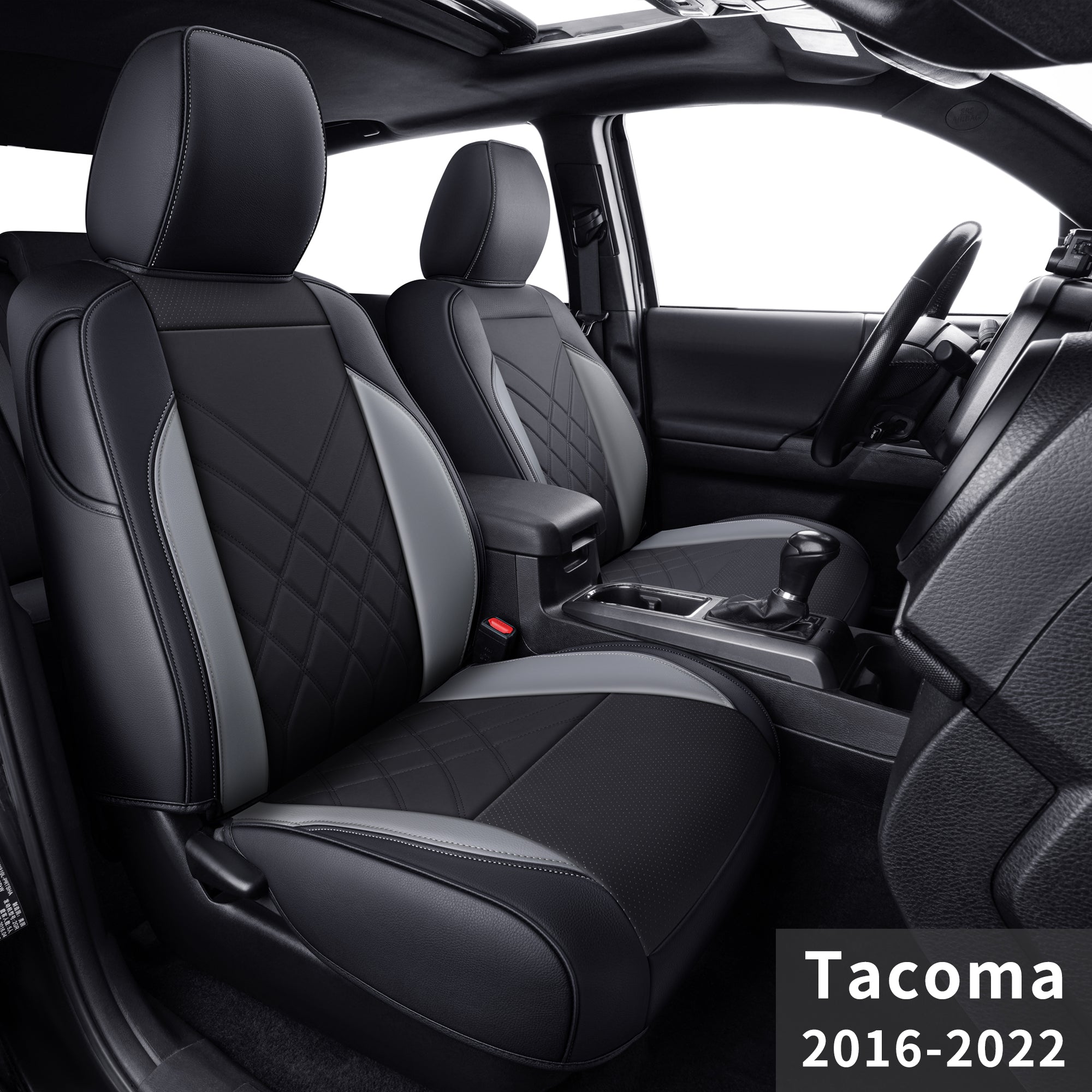 LUCKYMAN CLUB Tacoma Full Seat Covers, suitable for Tacoma 2016-2023 Seat covers for five persons double cab, artificial leather, four seasons available, breathable and comfortable