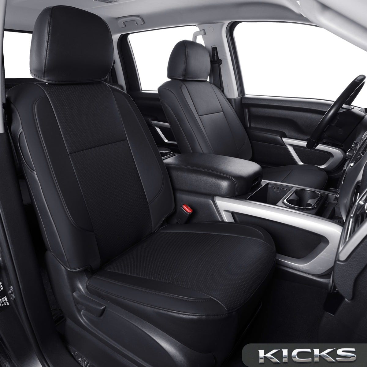 LUCKYMAN CLUB 2018-2025 Titan Seat Covers Waterproof leather Fit Nissan SV PRO-4X Platinum Reserve S SL Crew Caba and Extended Cab&Regular Cab truck seat cover