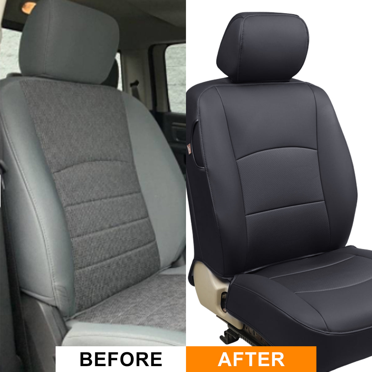 LUCKYMAN CLUB Ram 1500 2011-2025 Crew Cab Waterproof Seat Covers FullSet, Custom Fit Ram Bighorn Laramie Limited Rebel Longhorn Pickup with 4/6 Split Rear Seat
