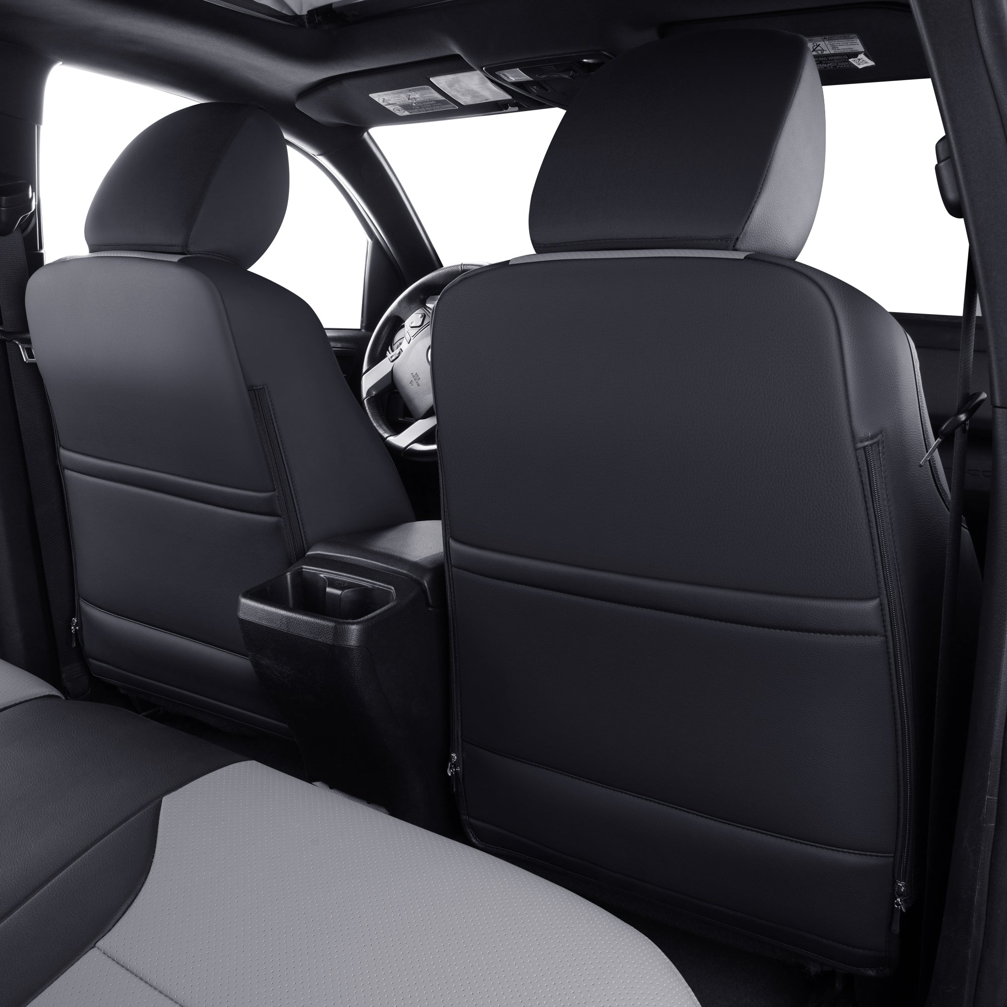 LUCKYMAN CLUB Tacoma Custom Fit Seat Covers For 2016-2025 Tacoma Crew Cab / Extended Cab SR SR5 TRD Sport TRD Off-Road TRD PRO Limited with Faux Leather