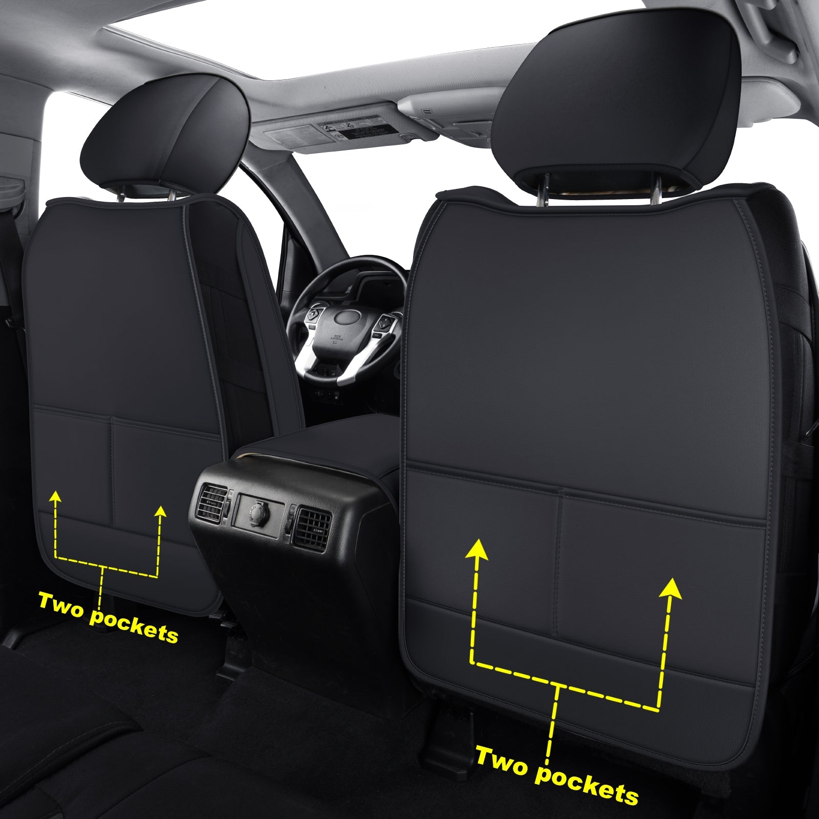 LUCKYMAN CLUB Tundra Seat Covers, Fit 2014-2025 Tundra Full Set Crew/CrewMax Cab, with Waterproof Faux Leather