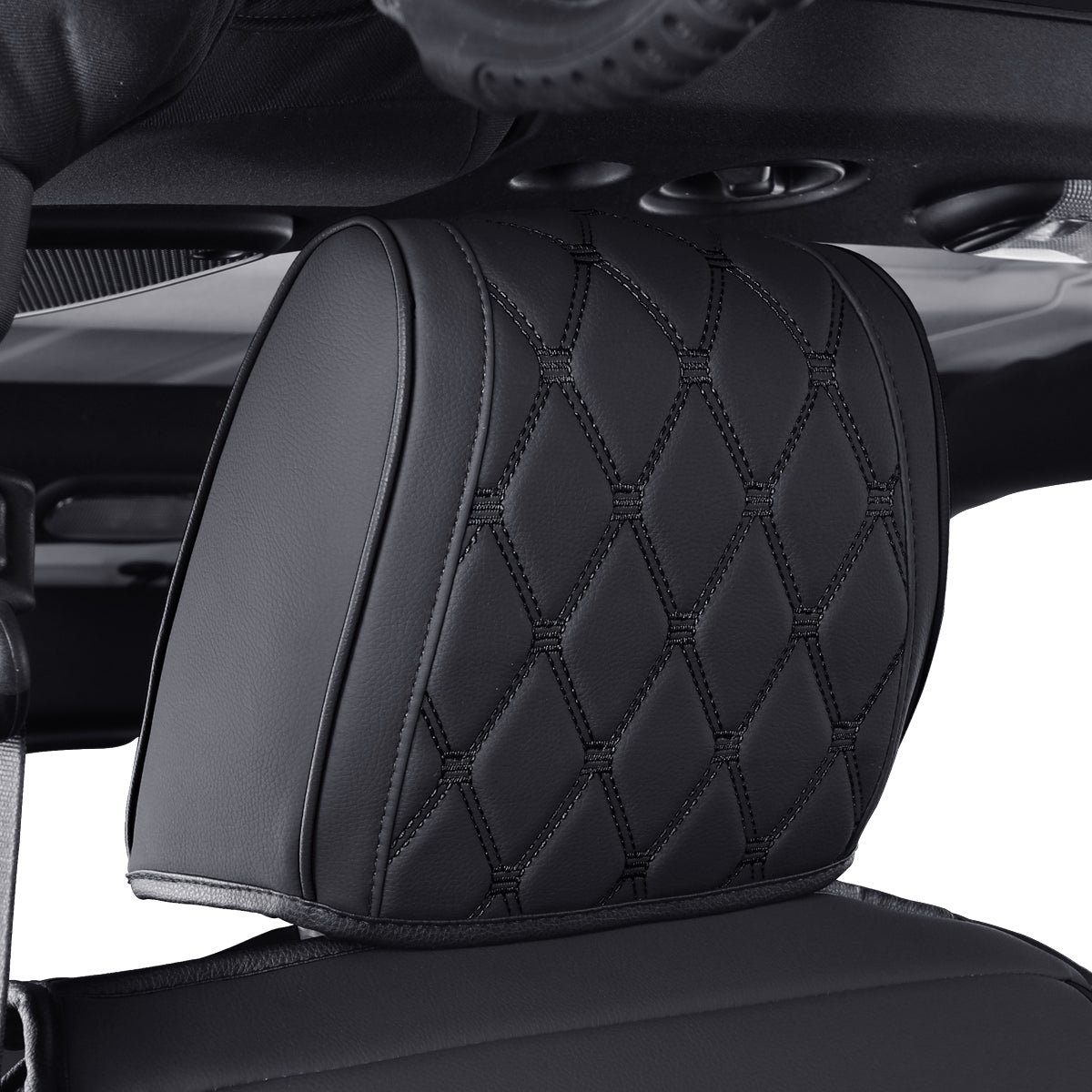 LUCKYMAN KLUBO Jeep Wrangler JK JL Antaŭaj Seĝaj Kovriloj Propra Fit 2/4 Pordo 2007-2024 Senlima Rubikono 392 Sahara Willys Sport Alta Altitudo Kamiono Kamiono Akvorezista Ledo