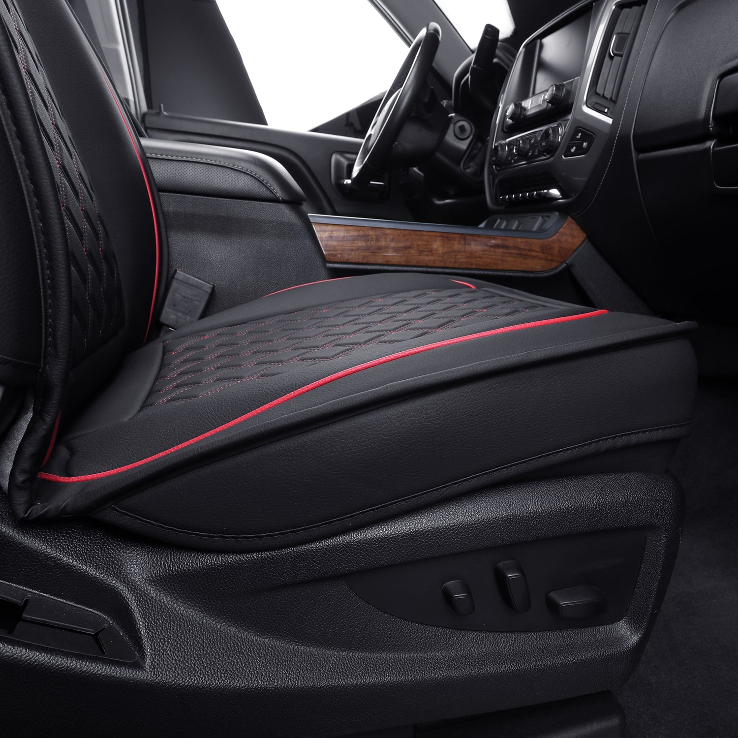 LUCKYMAN CLUB Chevy Silverado GMC Sierra Truck Seat Covers Trail Boss Z71 Pickup 2007-2025 1500 2500HD 3500HD Crew Double Extended Cab Waterproof Leather