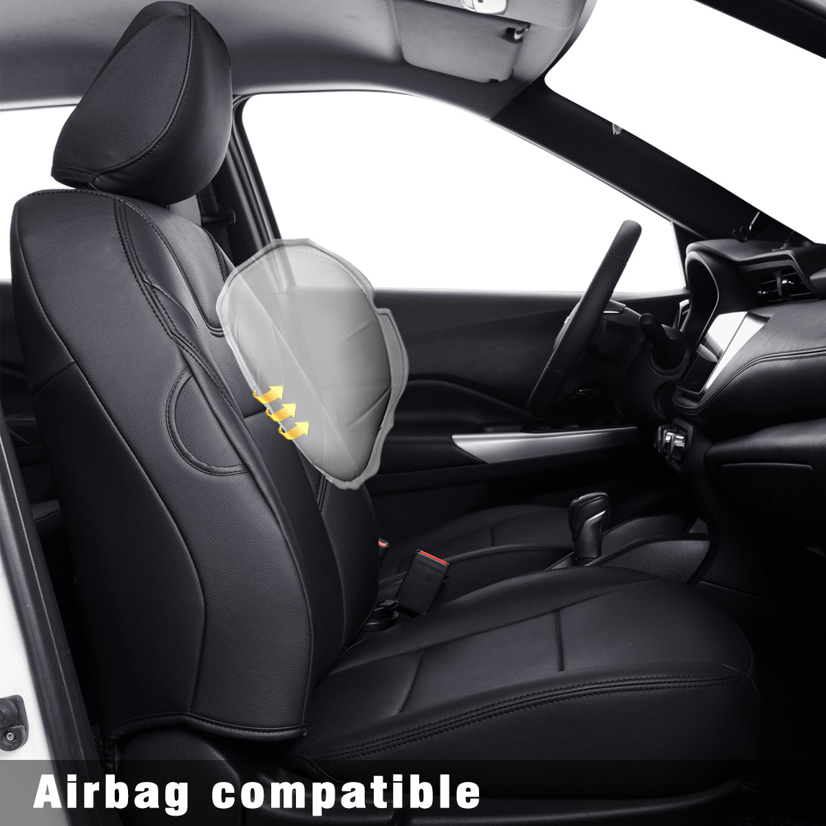 LUCKYMAN CLUB Nissan Kicks Seat Covers Custom,Fit 2018-2024 Kicks Seat Covers SV,SR,S,Front Set,Full Set, Waterproof artificial leather seat cover