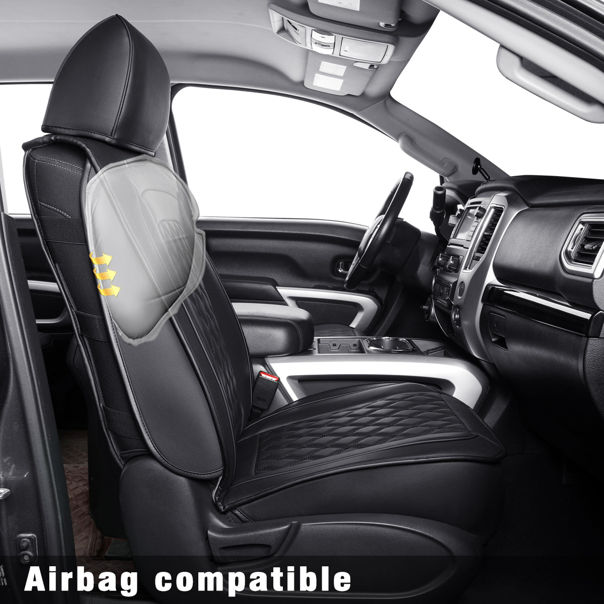 LUCKYMAN CLUB 2018-2025 Titan Seat Covers leather Fit Nissan .SV. PRO-4X. Platinum Reserve .S. SL. Crew Caba and Extended Cab&Regular Cab truck Waterproof seat cover