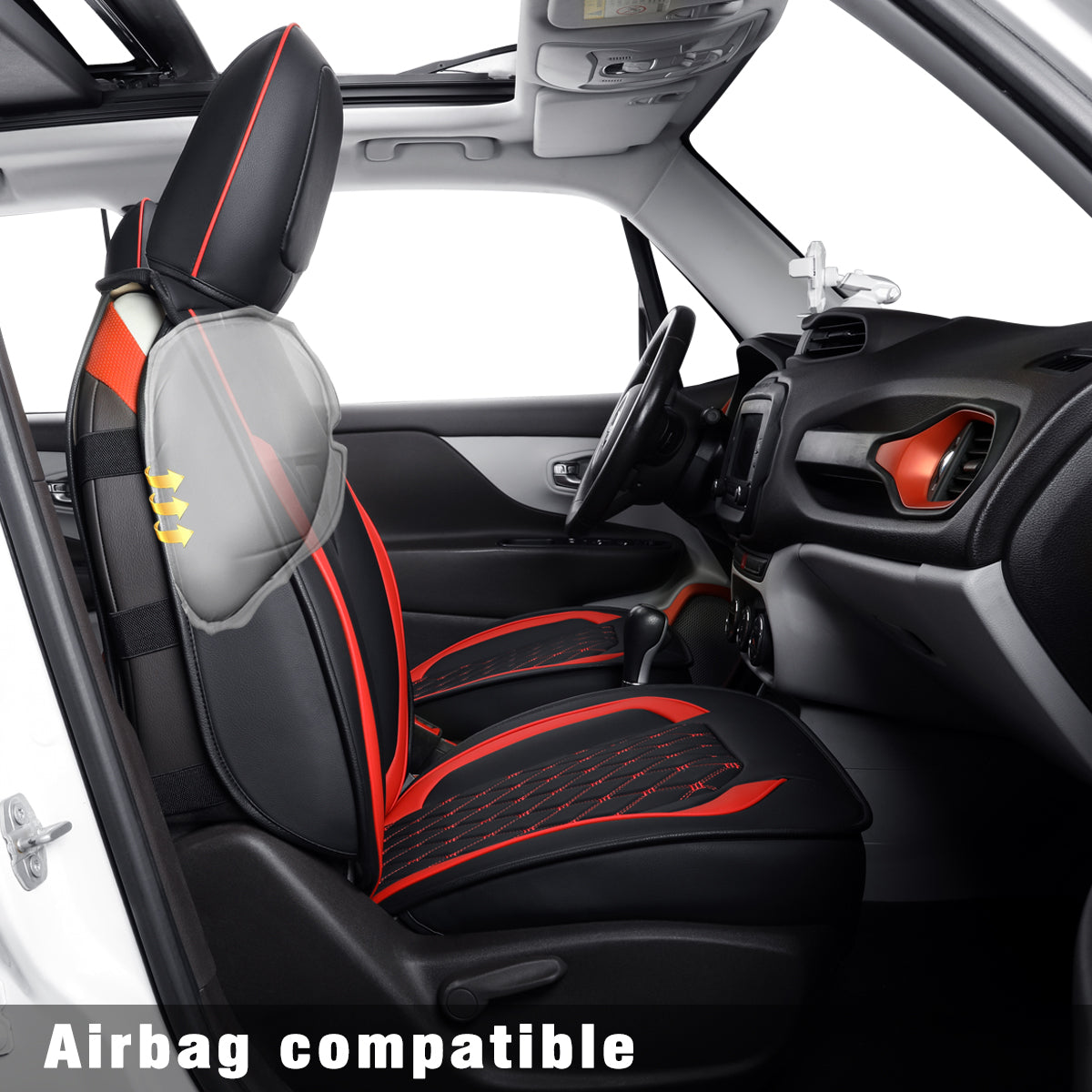 LUCKYMAN CLUB Jeep Cherokee Seat Covers fit for 2014-2025 Jeep Cherokee with Faux Leather All seasons are good Resist claw marks seat covers