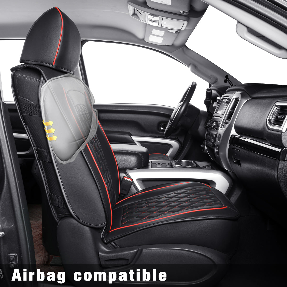 LUCKYMAN CLUB 2018-2025 Titan Seat Covers leather Fit Nissan .SV. PRO-4X. Platinum Reserve .S. SL. Crew Caba and Extended Cab&Regular Cab truck Waterproof seat cover