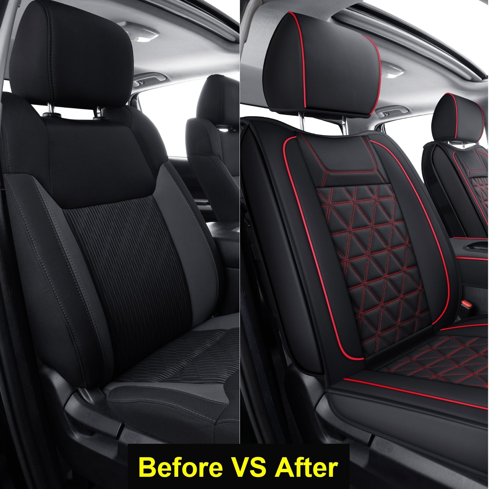 LUCKYMAN CLUB Tundra Seat Covers, Fit 2014-2025 Tundra Full Set Crew/CrewMax Cab, with Waterproof Faux Leather