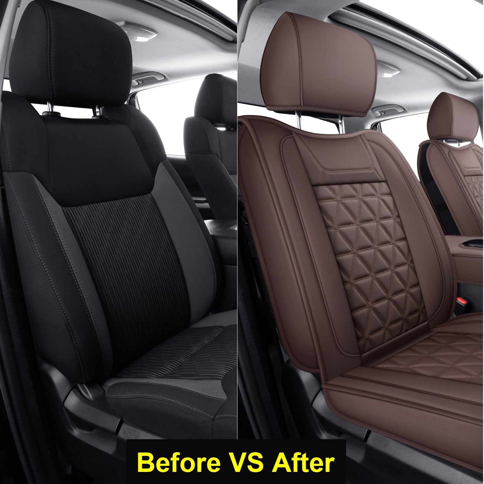 LUCKYMAN CLUB Tundra Seat Covers, Fit 2014-2025 Tundra Full Set Crew/CrewMax Cab, with Waterproof Faux Leather