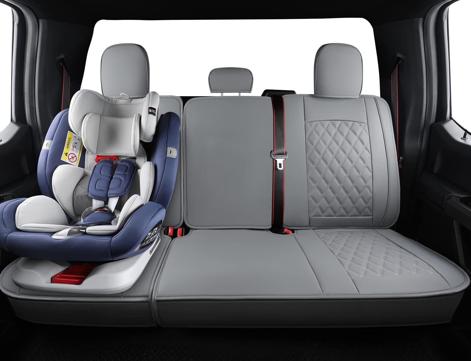 LUCKYMAN CLUB F150 Fauxledaj Sidlokoj Konvenaj por 2015-2024 F150 SuperCrew kaj 2017-2024 F250 F350 F450 Super Duty Crew Cab Pickup Trucks