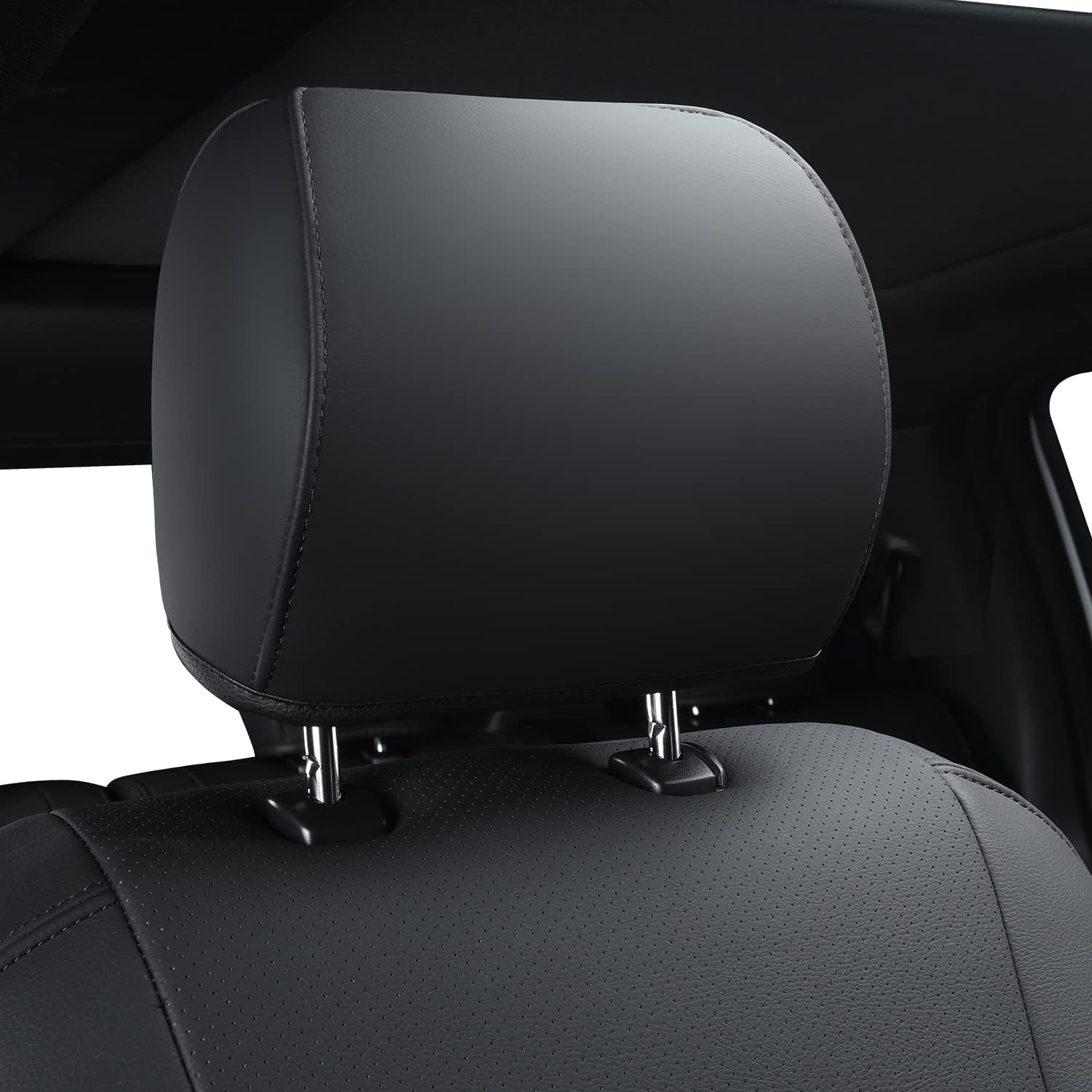 LUCKYMANCLUB F150 Faux-ledaj Sidlokoj, Propre konvenaj 2015-2024 Ford F150 SuperCrew, kaj 2017-2024 F250 F350 F450 Super Duty Crew Cab