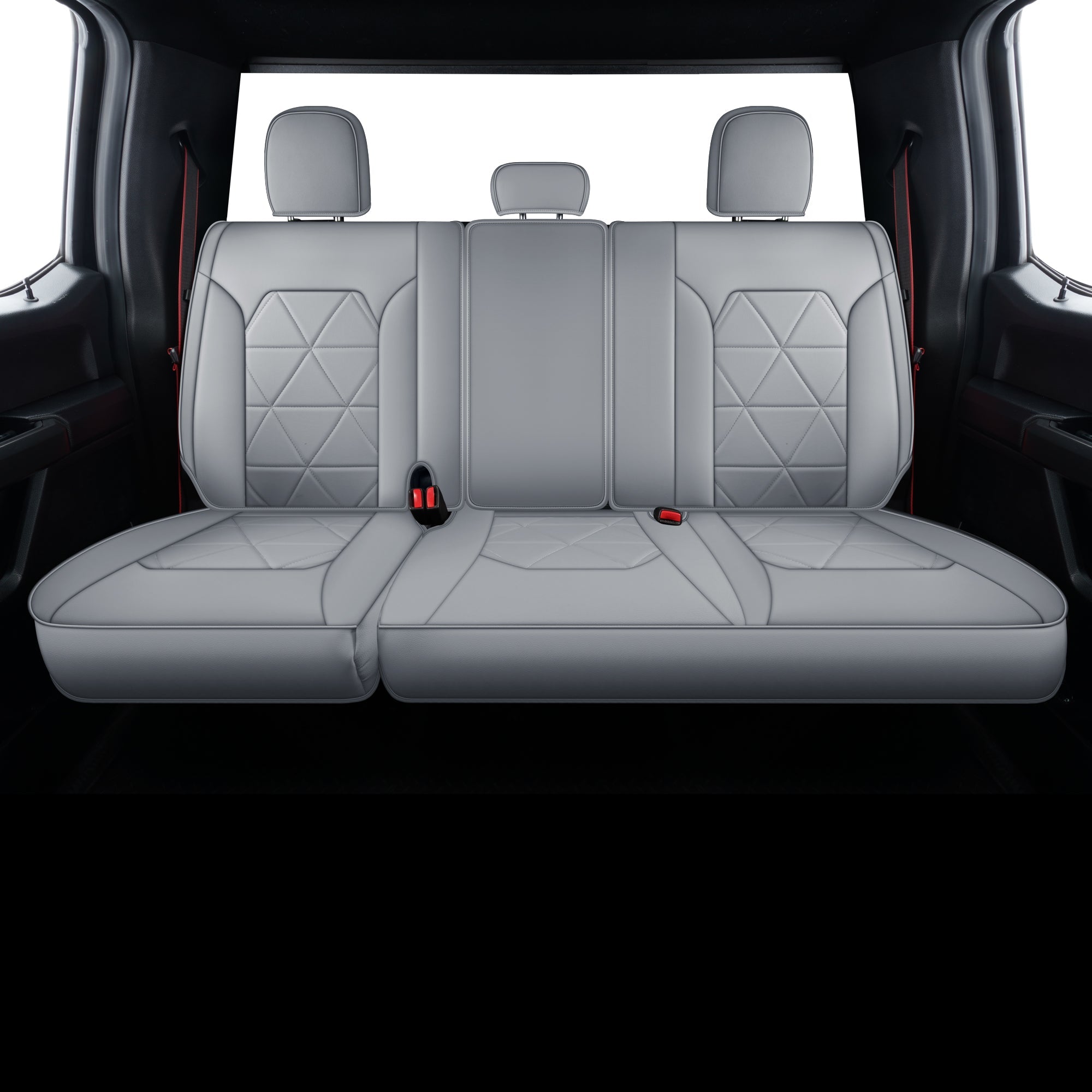 LUCKYMAN CLUB F150 Seat Covers For 2015-2025 F150 CrewCab&2017-2025 F250,F350,F450 CrewCab Waterproof Faux leather