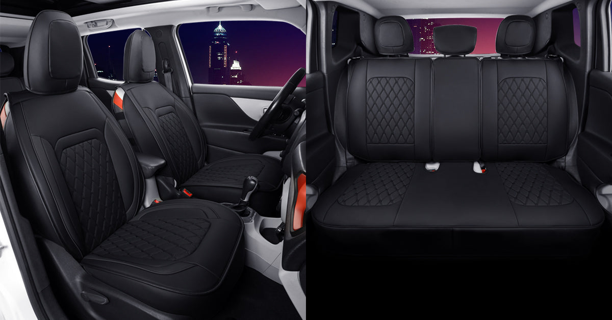 LUCKYMAN CLUB Jeep Cherokee Seat Covers fit for 2014-2025 Jeep Cherokee with Faux Leather All seasons are good Resist claw marks seat covers