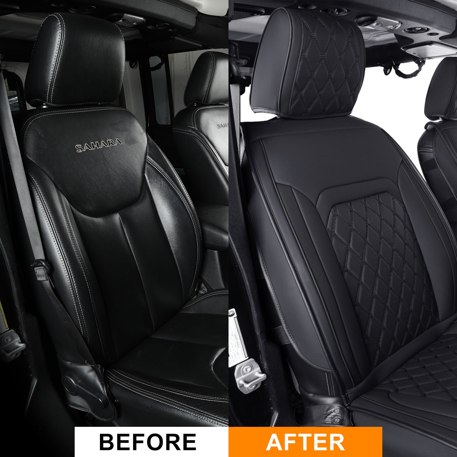 LUCKYMAN KLUBO Jeep Wrangler JK JL Antaŭaj Seĝaj Kovriloj Propra Fit 2/4 Pordo 2007-2024 Senlima Rubikono 392 Sahara Willys Sport Alta Altitudo Kamiono Kamiono Akvorezista Ledo