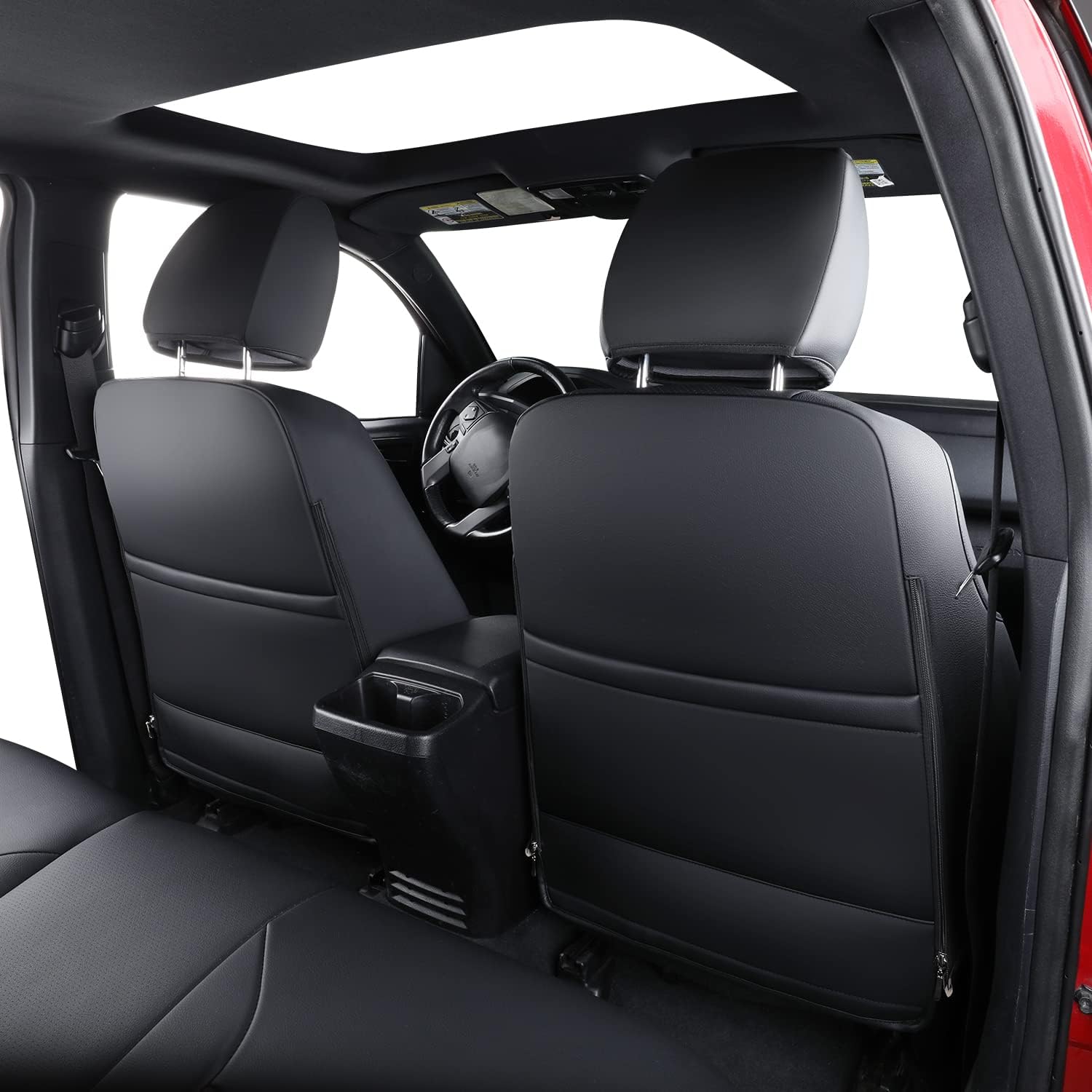 LUCKYMAN CLUB Tacoma Seat Covers, Fit for 2016-2025 Tacoma Crew Double Cab SR SR5 TRD Sport TRD Off-Road TRD PRO and SR SR5 TRD Sport TRD Off-Road TRD PRO Limited with Water Proof Faux Leather
