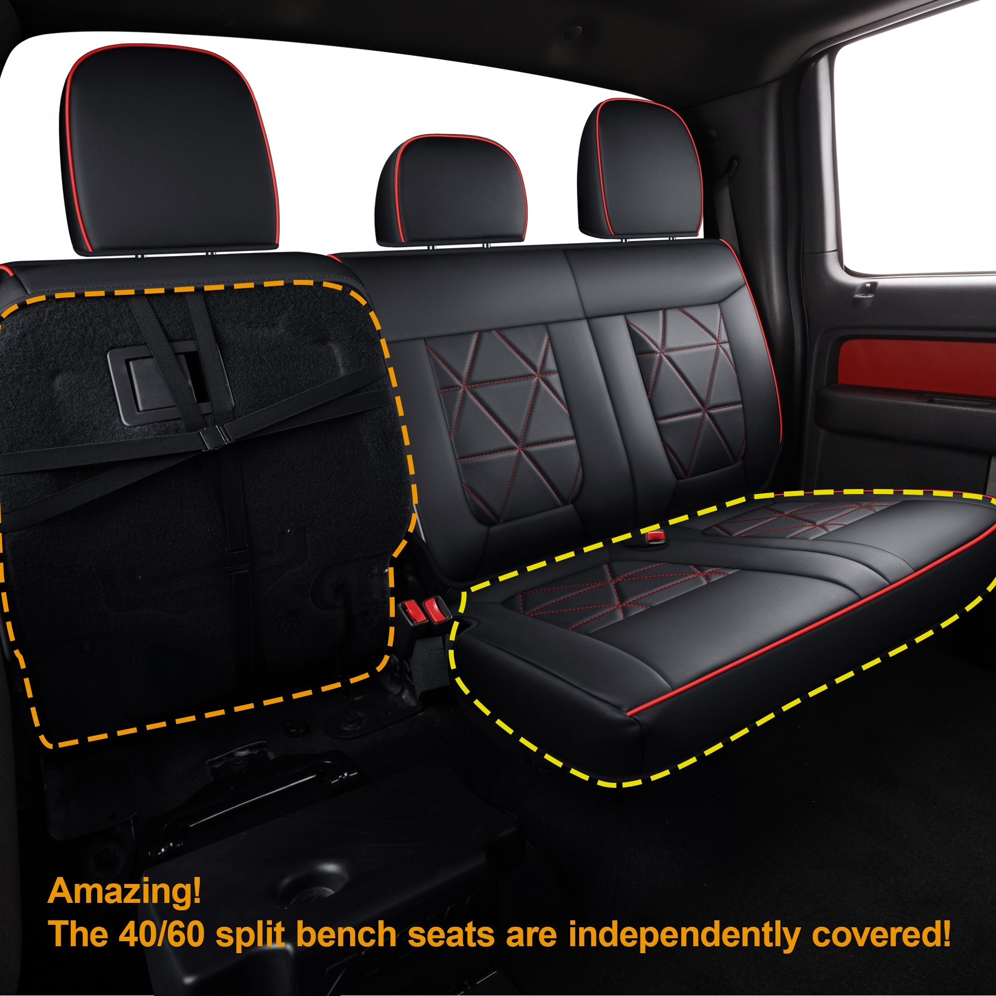 LUCKYMAN CLUB Ford F150 Seat Covers,For 2009-2014 F150 CrewCab 2011-2016 F250 F350 Waterproof faux leather All seasons are good Free delivery