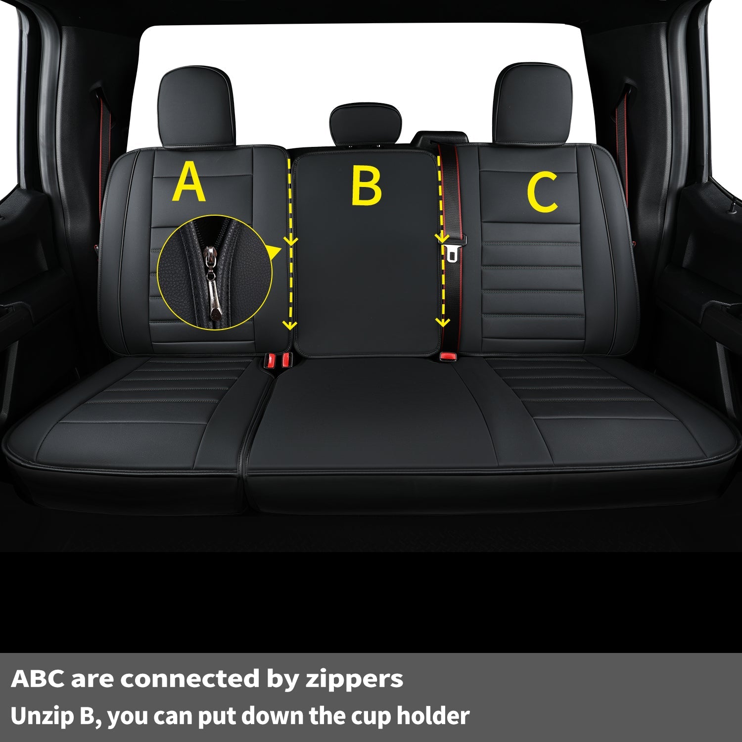 LUCKYMAN KLUBO Por F150 Faux-Ledaj Sidlokoj, Por F150 2009-2024 Super Crew Super Cab Regular Cab 2017-2023 Por F250 F350 F450 Super Duty Crew Cab