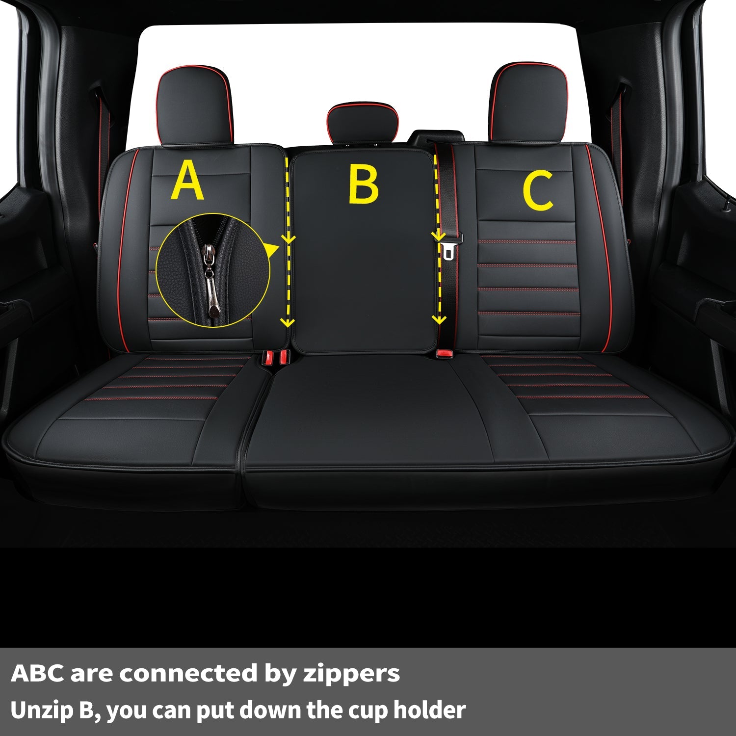 LUCKYMAN KLUBO Por F150 Faux-Ledaj Sidlokoj, Por F150 2009-2024 Super Crew Super Cab Regular Cab 2017-2023 Por F250 F350 F450 Super Duty Crew Cab