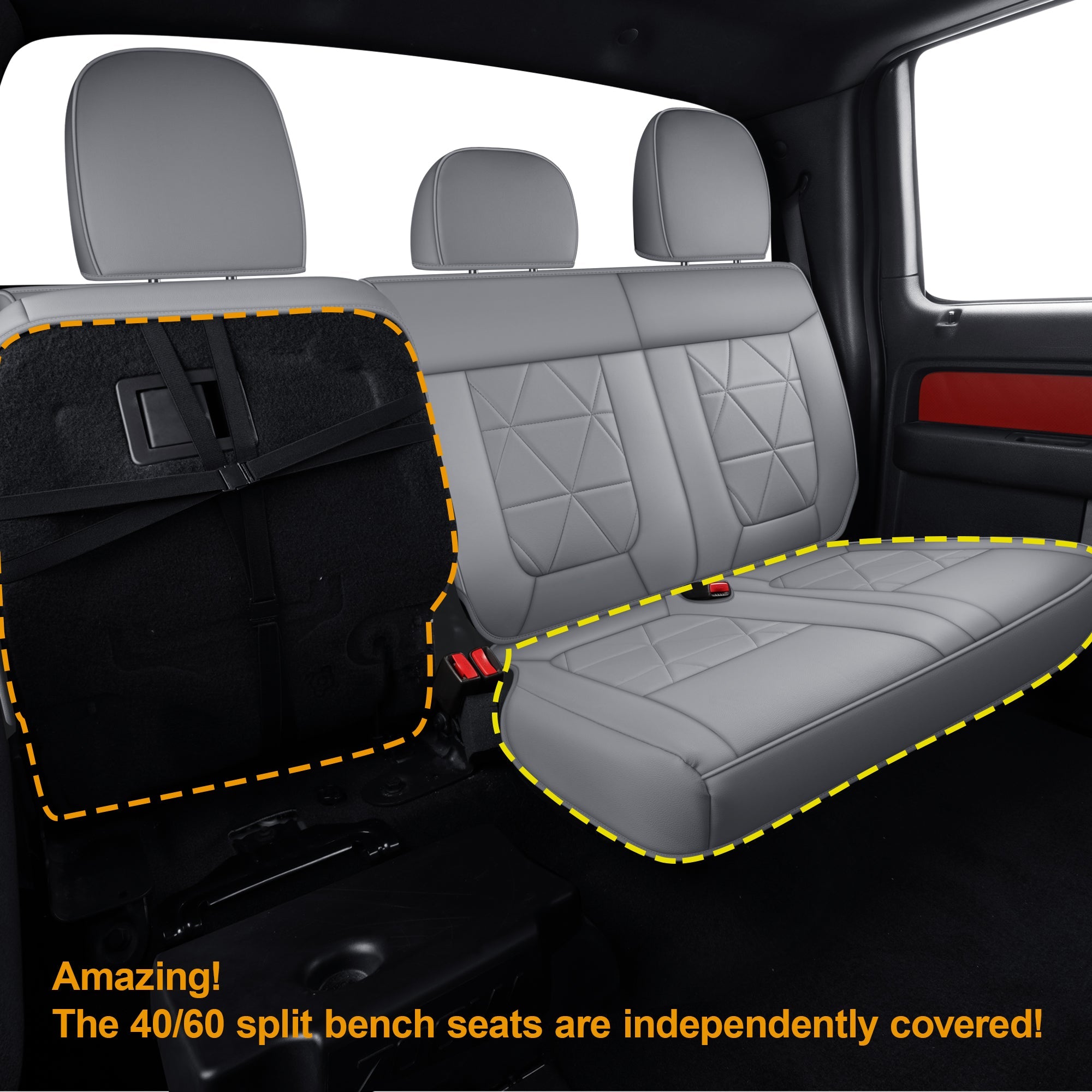 LUCKYMAN CLUB Ford F150 Seat Covers,For 2009-2014 F150 CrewCab 2011-2016 F250 F350 Waterproof faux leather All seasons are good Free delivery