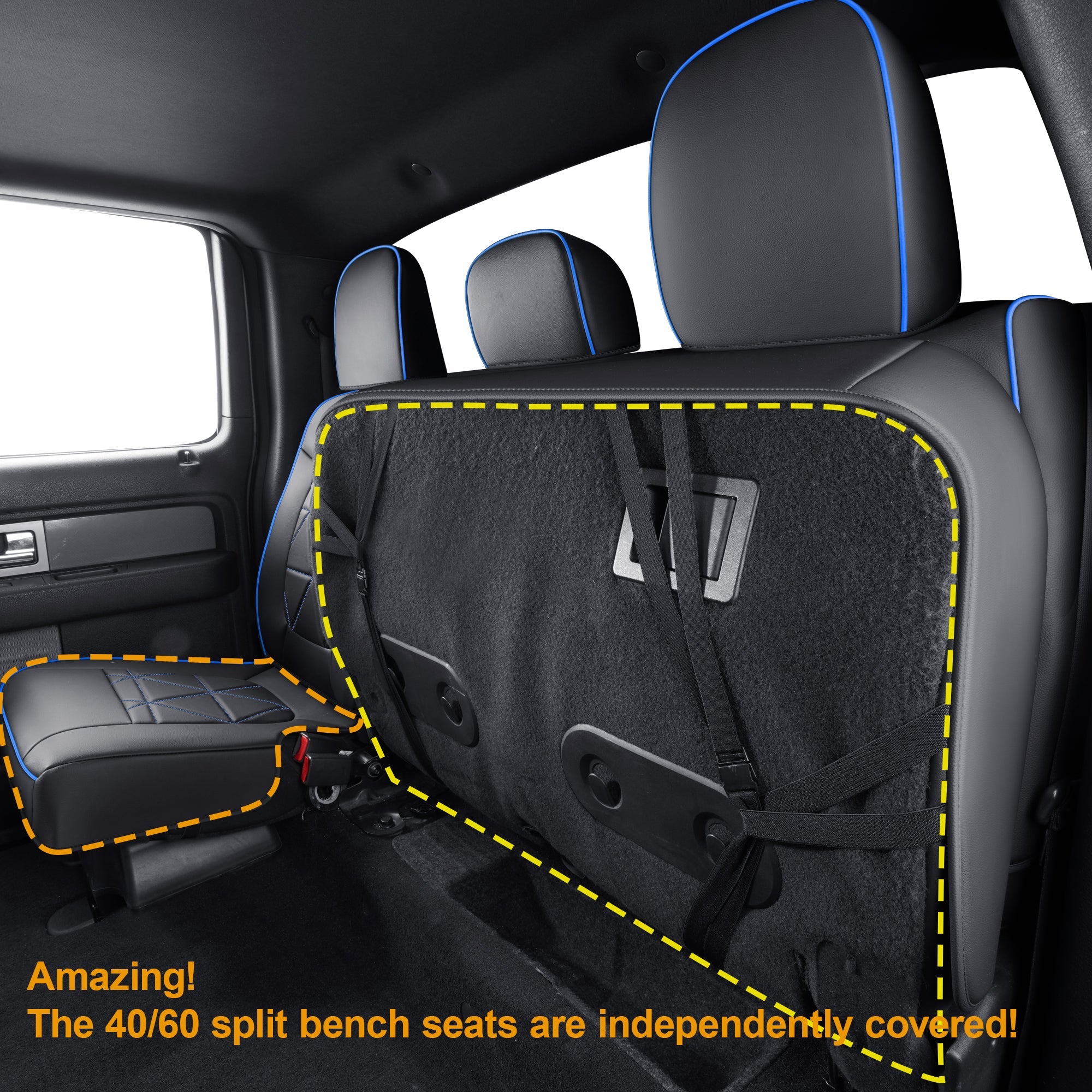 LUCKYMAN CLUB Ford F150 Seat Covers,For 2009-2014 F150 CrewCab 2011-2016 F250 F350 Waterproof faux leather All seasons are good Free delivery