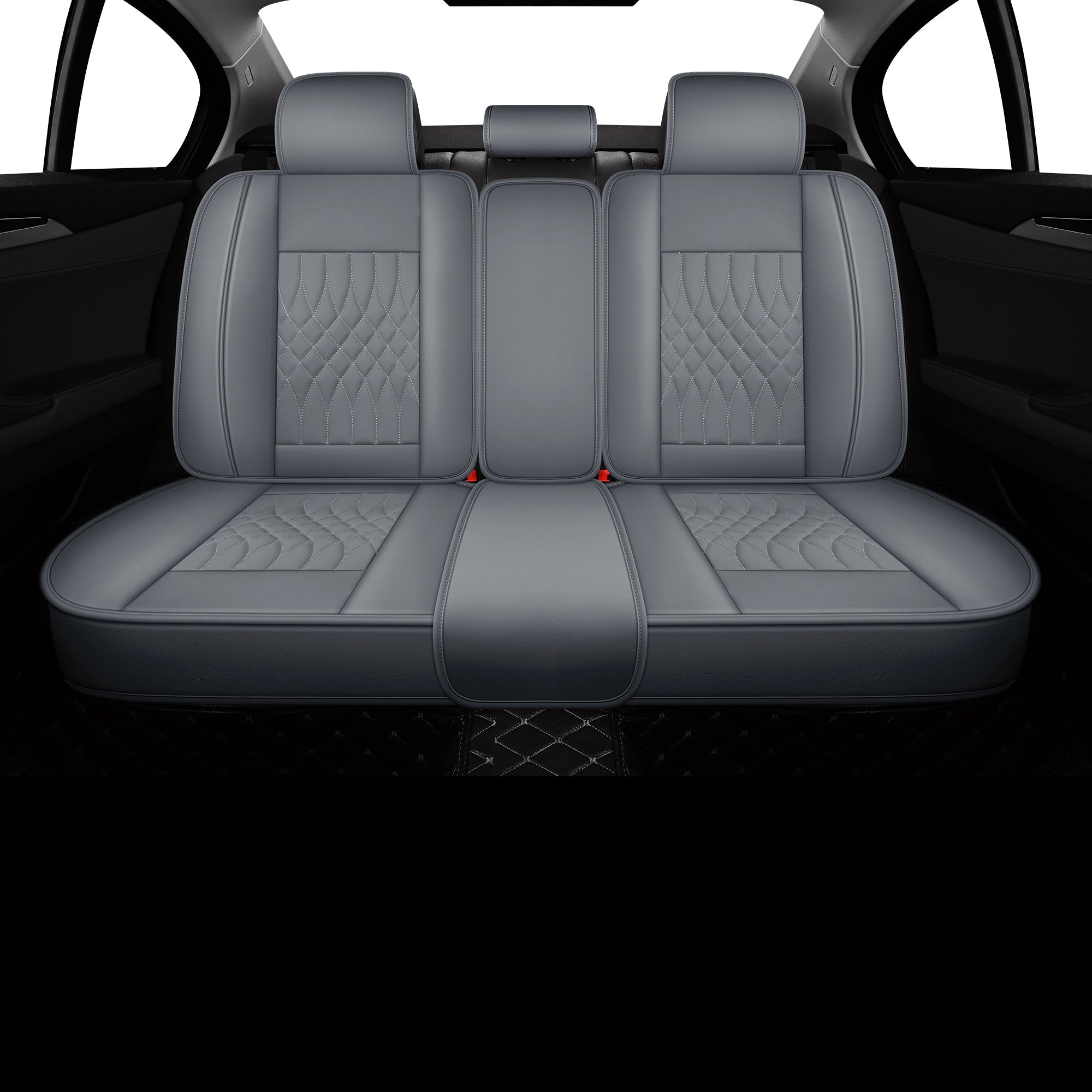 LUCKYMAN CLUB 5 Car Seat Covers Full Set with Waterproof Leather Universal Fit for Elantra Sonata Sportage RAV4 CRV Altima Accord Chevy Equinox