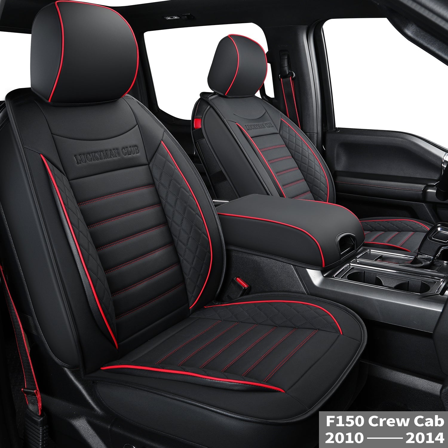 LUCKYMAN CLUB F150 Sidlokokovriloj Plena Aro kun Akvorezista Ledo, Aŭta Veturila Kusenkovrilo por Aŭtoj SUV Pick-up Kamiono Konvena por 2009 ĝis 2024 Ford F150 Carhartt kaj 2017 ĝis 2023 F250 F350 F450