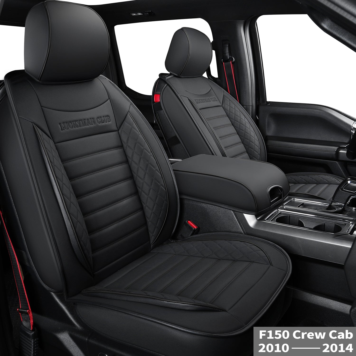 LUCKYMAN CLUB F150 Sidlokokovriloj Plena Aro kun Akvorezista Ledo, Aŭta Veturila Kusenkovrilo por Aŭtoj SUV Pick-up Kamiono Konvena por 2009 ĝis 2024 Ford F150 Carhartt kaj 2017 ĝis 2023 F250 F350 F450