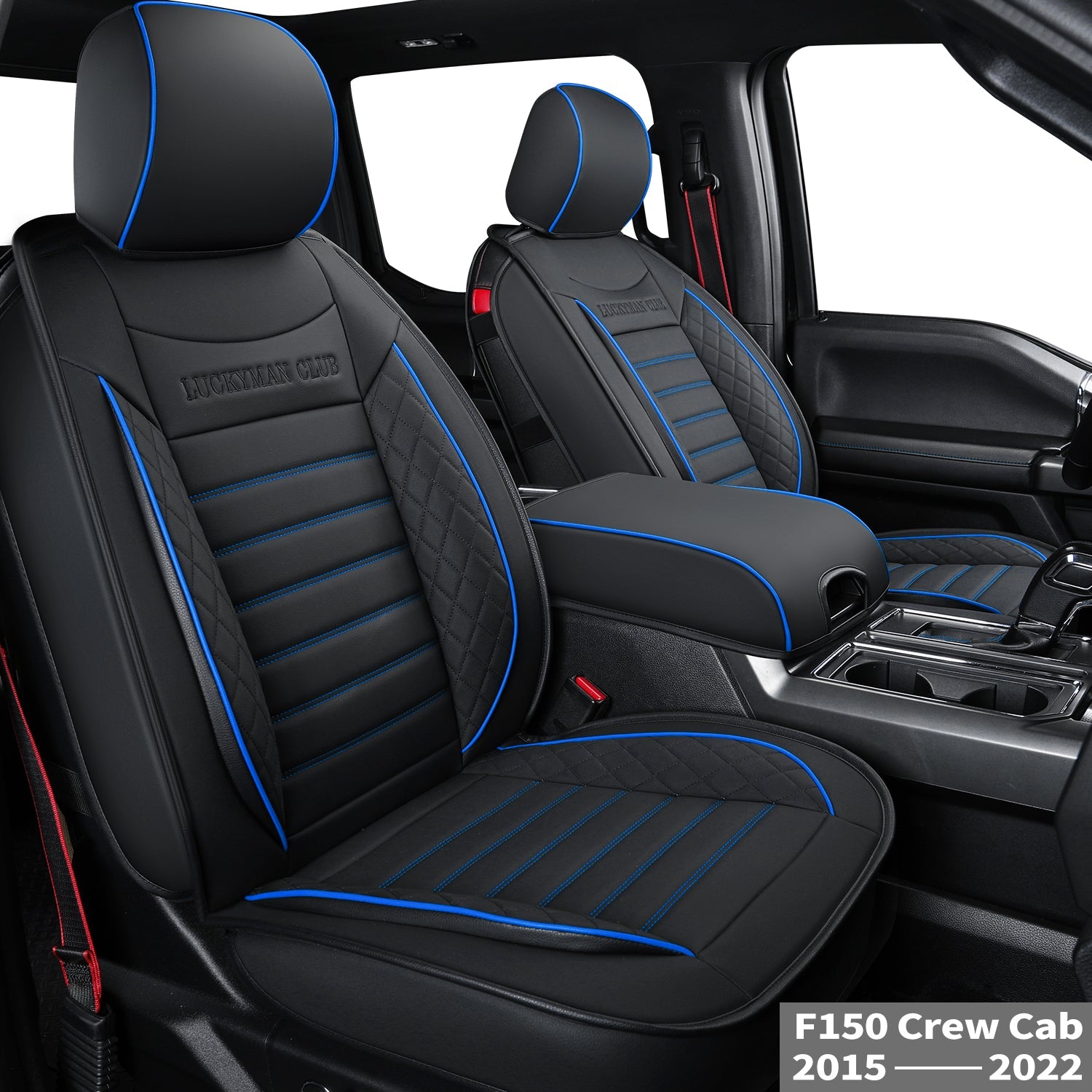 LUCKYMAN CLUB F150 Sidlokokovriloj Plena Aro kun Akvorezista Ledo, Aŭta Veturila Kusenkovrilo por Aŭtoj SUV Pick-up Kamiono Konvena por 2009 ĝis 2024 Ford F150 Carhartt kaj 2017 ĝis 2023 F250 F350 F450