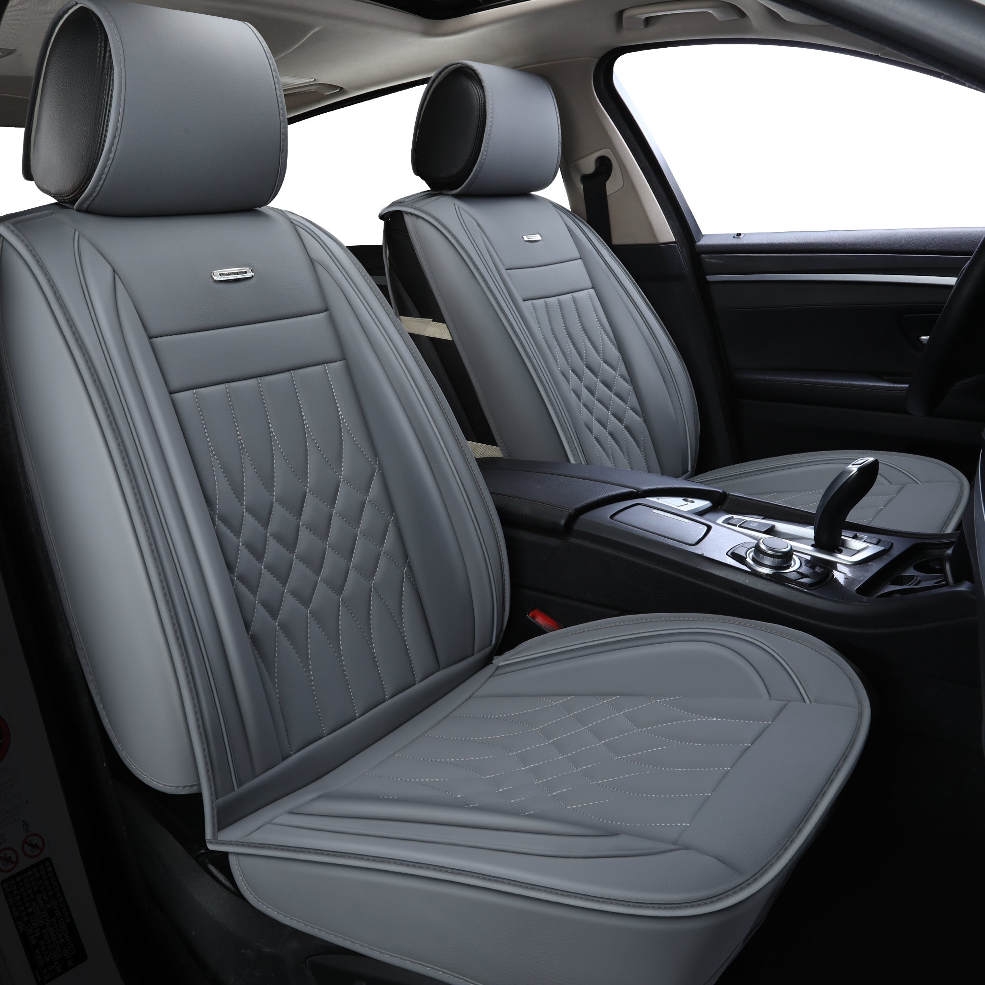 LUCKYMAN CLUB 5 Car Seat Covers Full Set with Waterproof Leather Universal Fit for Elantra Sonata Sportage RAV4 CRV Altima Accord Chevy Equinox
