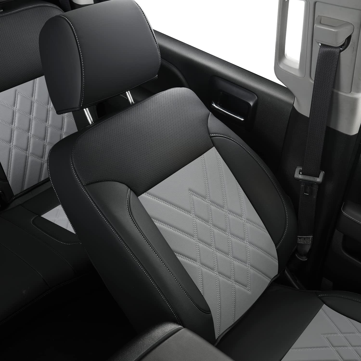 LUCKYMAN CLUB Chevy Silverado Leather truck Seat Covers 2014-2018 For1500&2500&3500HD Custom-made all-enveloped, all-season, waterproof leather