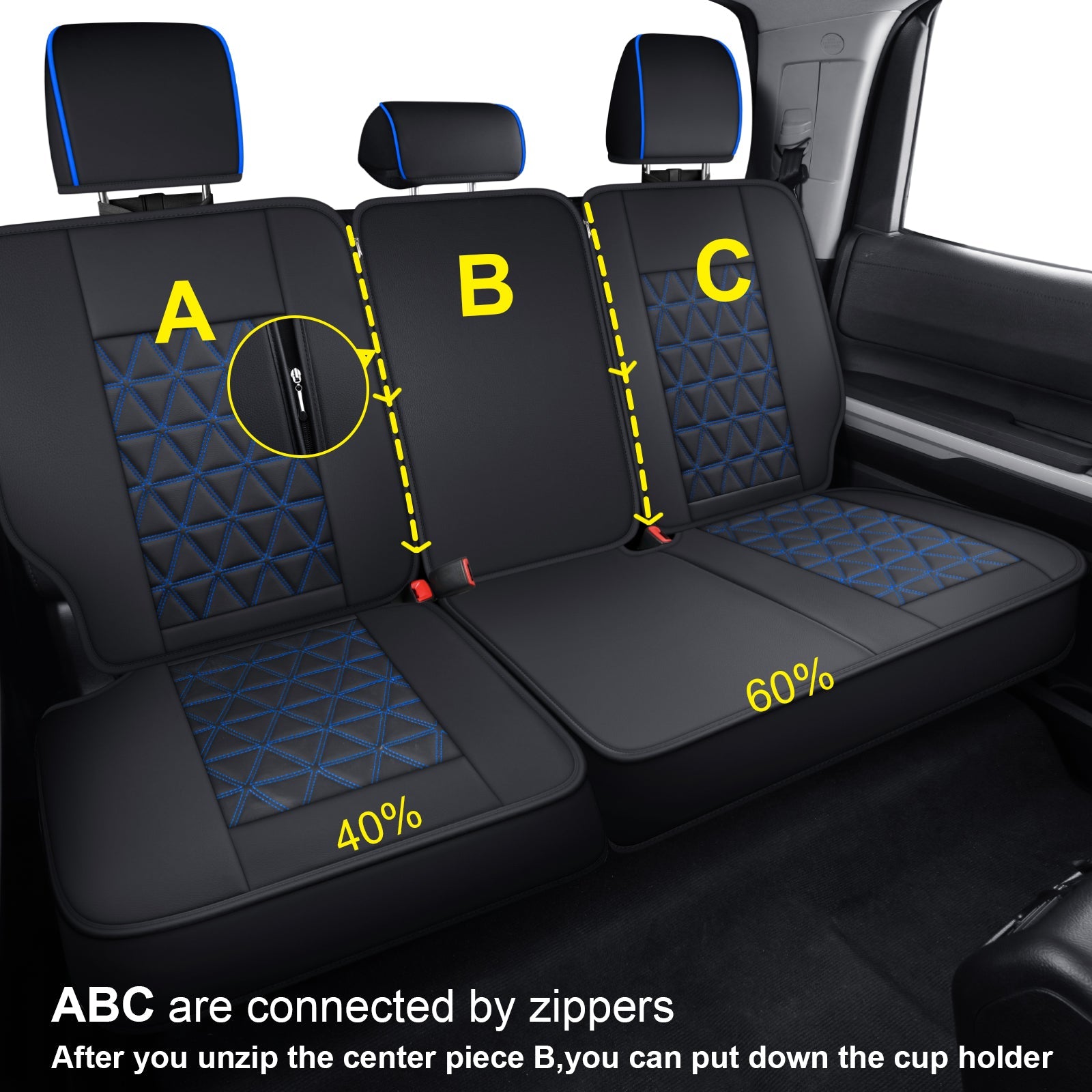 LUCKYMAN CLUB Tundra Seat Covers, Fit 2014-2025 Tundra Full Set Crew/CrewMax Cab, with Waterproof Faux Leather