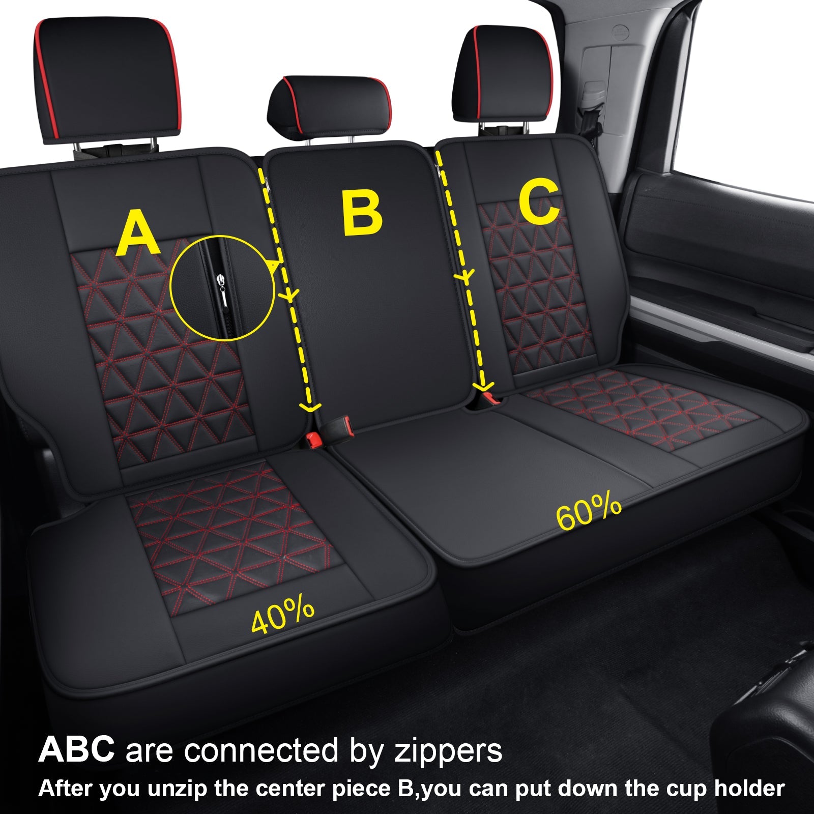 LUCKYMAN CLUB Tundra Seat Covers, Fit 2014-2025 Tundra Full Set Crew/CrewMax Cab, with Waterproof Faux Leather