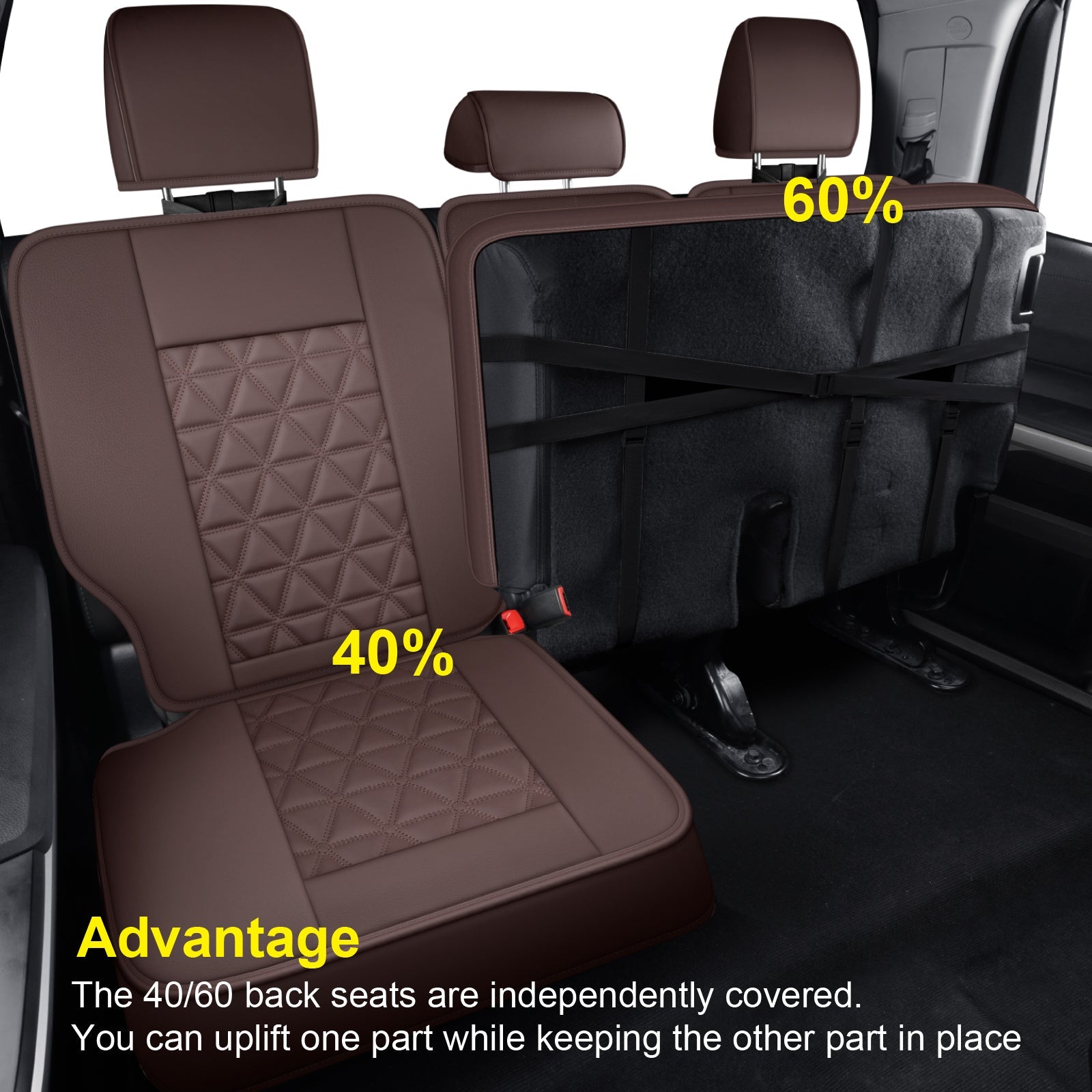 LUCKYMAN CLUB Tundra Seat Covers, Fit 2014-2025 Tundra Full Set Crew/CrewMax Cab, with Waterproof Faux Leather