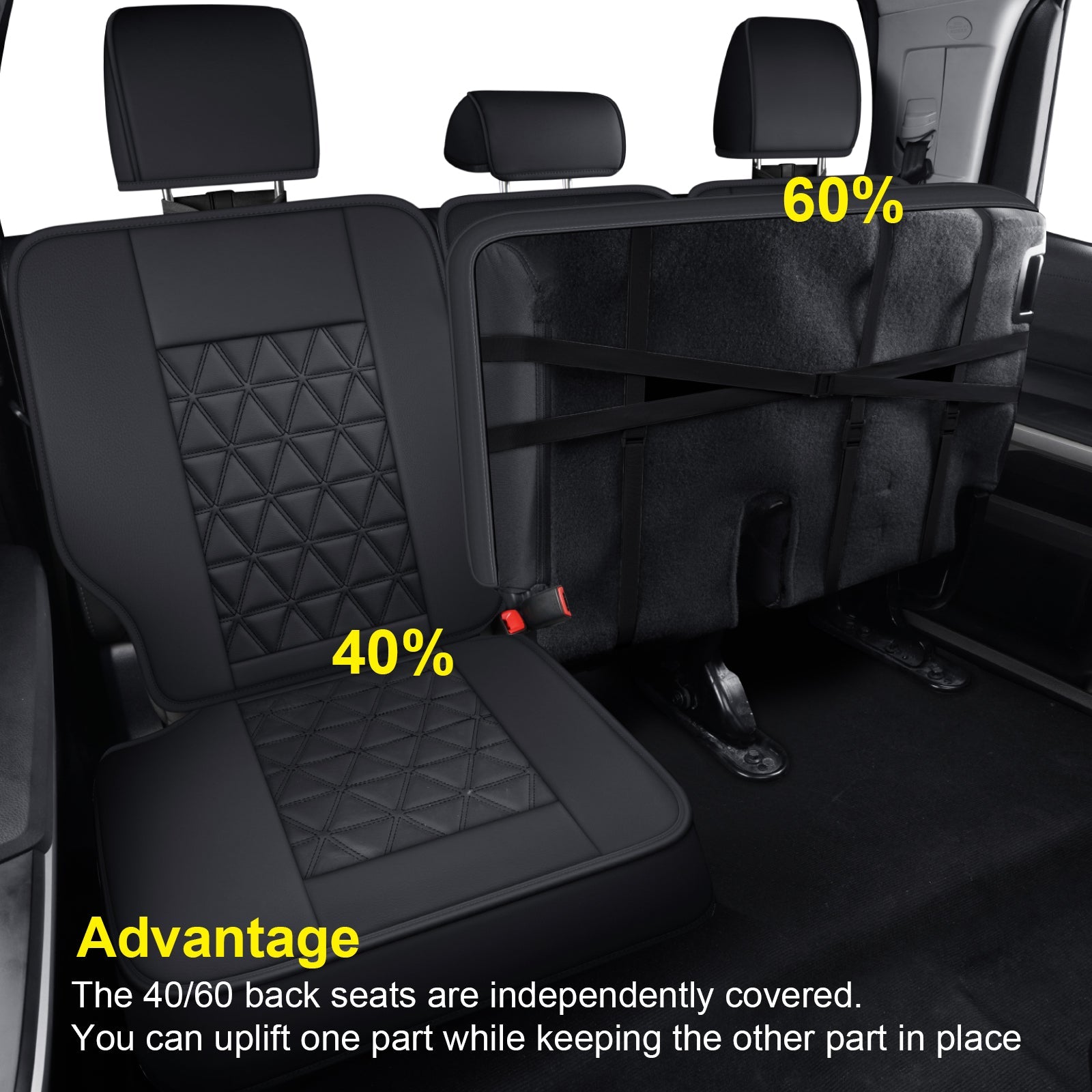 LUCKYMAN CLUB Tundra Seat Covers, Fit 2014-2025 Tundra Full Set Crew/CrewMax Cab, with Waterproof Faux Leather
