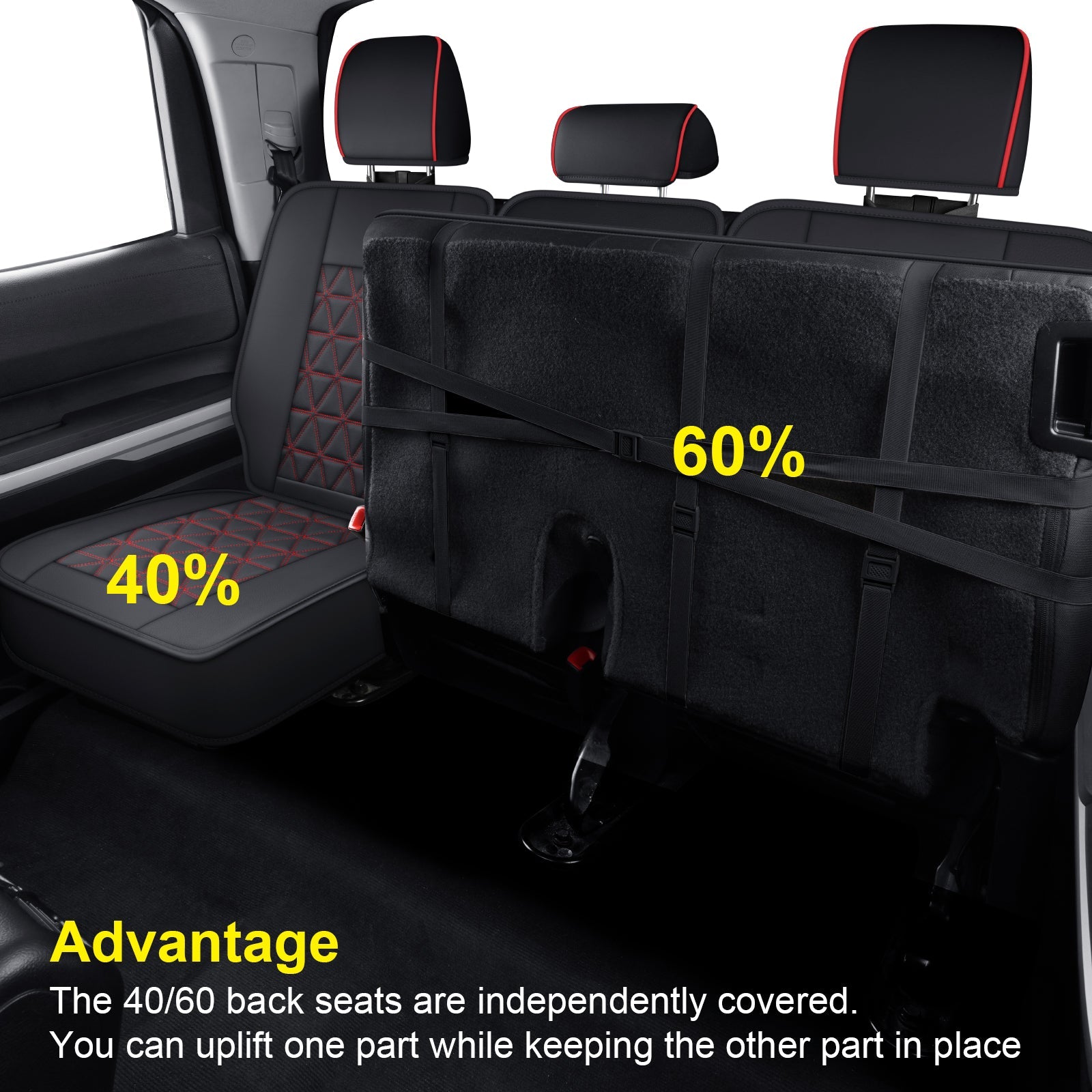 LUCKYMAN CLUB Tundra Seat Covers, Fit 2014-2025 Tundra Full Set Crew/CrewMax Cab, with Waterproof Faux Leather