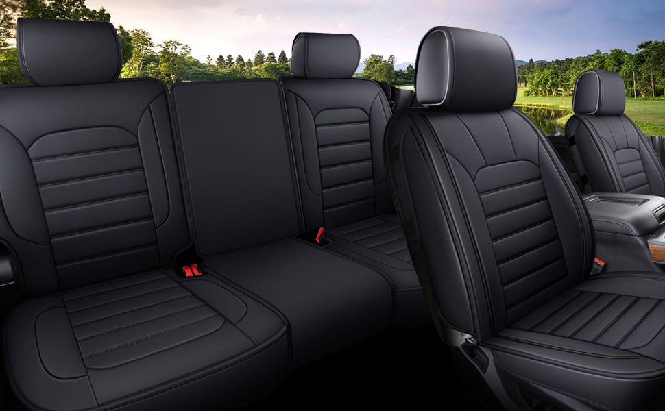 LUCKYMAN CLUB Silverado-Sitzbezüge passend für 2007–2024 Chevy Silverado Sierra 1500/2500 HD / 3500 HD Crew, Double, Extended Cab mit wasserdichtem Kunstleder