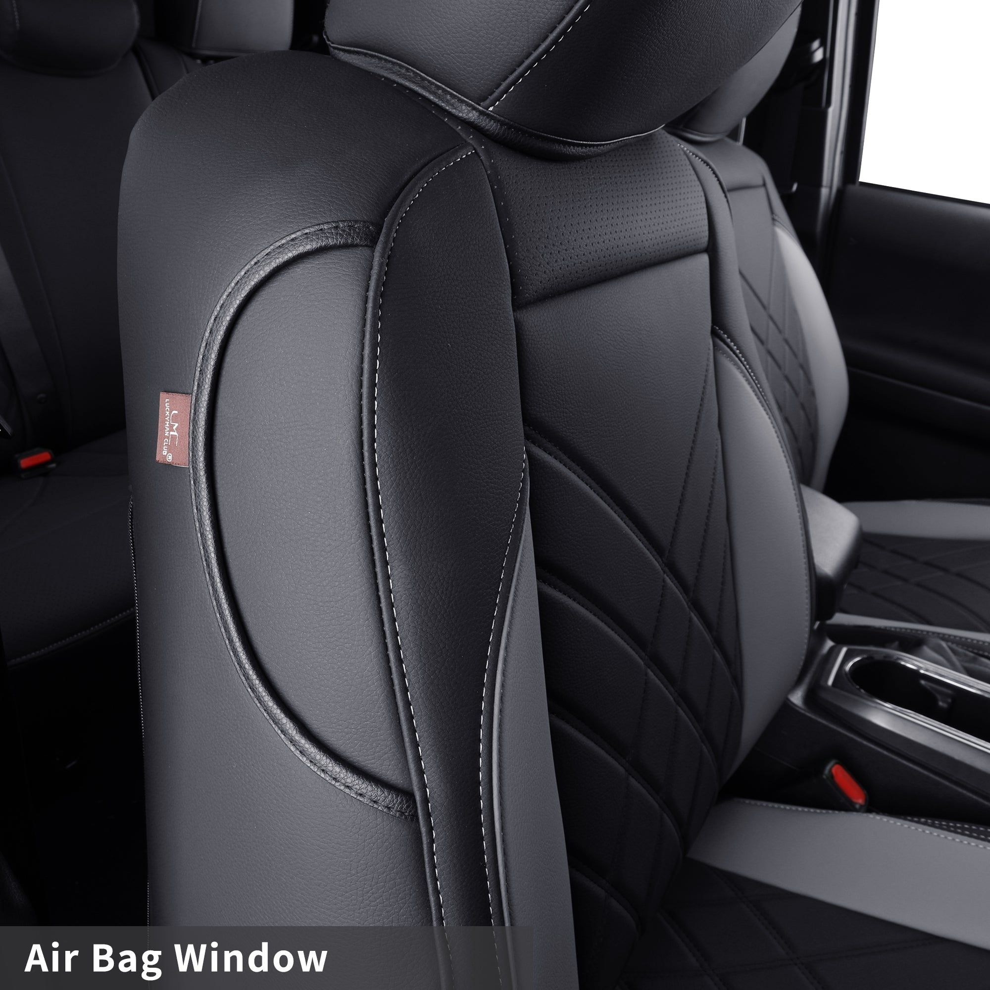 LUCKYMAN CLUB Tacoma Full Seat Covers, suitable for Tacoma 2016-2023 Seat covers for five persons double cab, artificial leather, four seasons available, breathable and comfortable