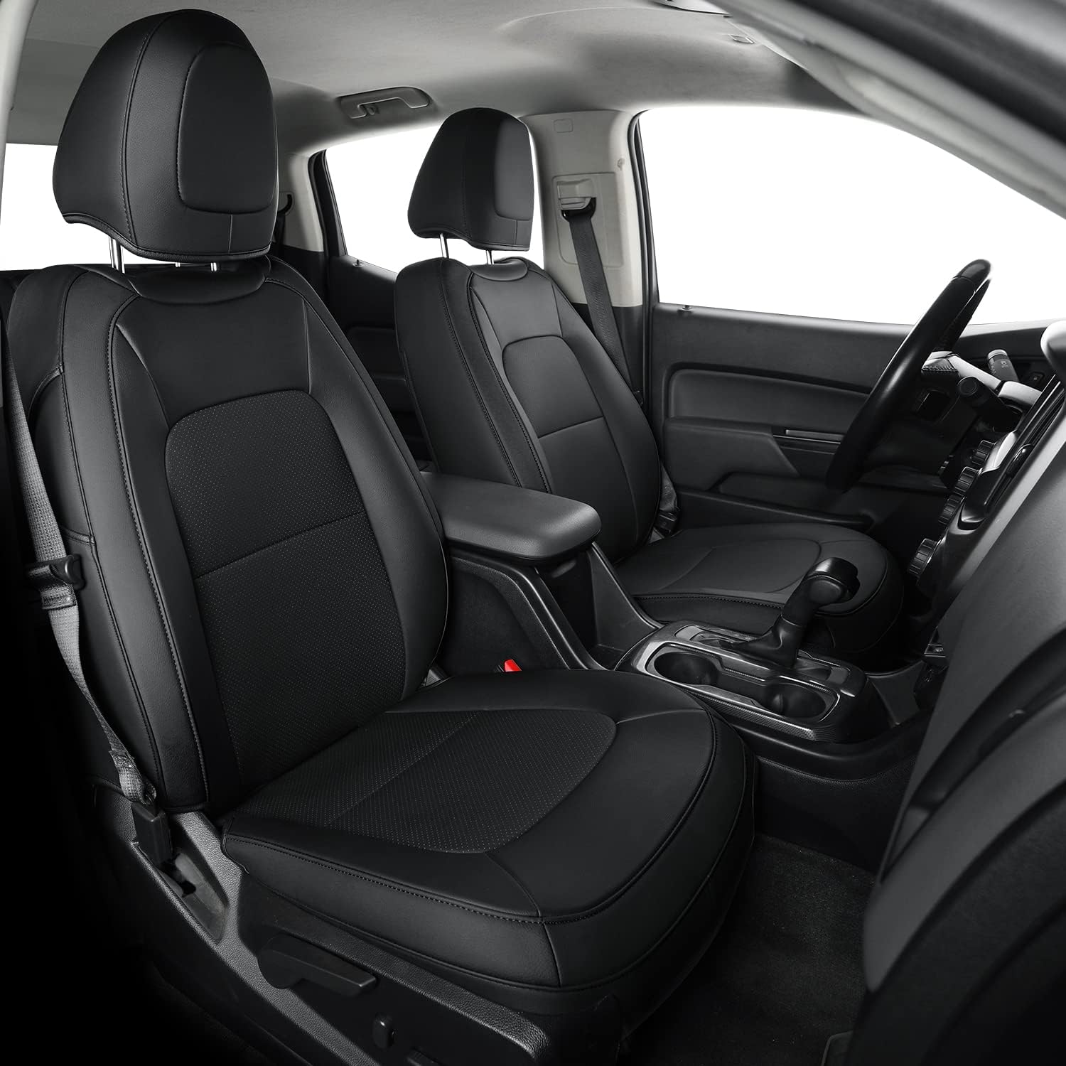 LUCKYMAN CLUB Chevy Colorado Seat Covers Full Set,fit for 2015-2025 Colorado Canyon Crew Cab Z71 LT ZR2 Work Truck with Water Proof Faux Leather