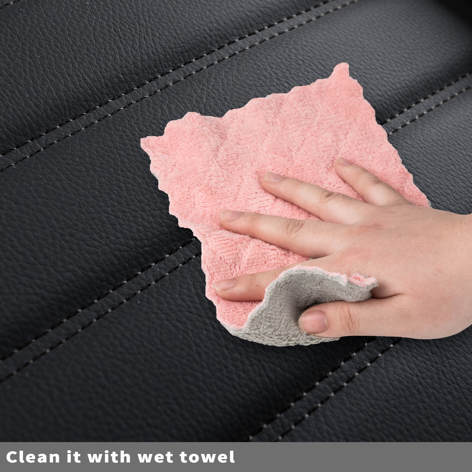 LUCKYMAN KLUBO Por F150 Faux-Ledaj Sidlokoj, Por F150 2009-2024 Super Crew Super Cab Regular Cab 2017-2023 Por F250 F350 F450 Super Duty Crew Cab