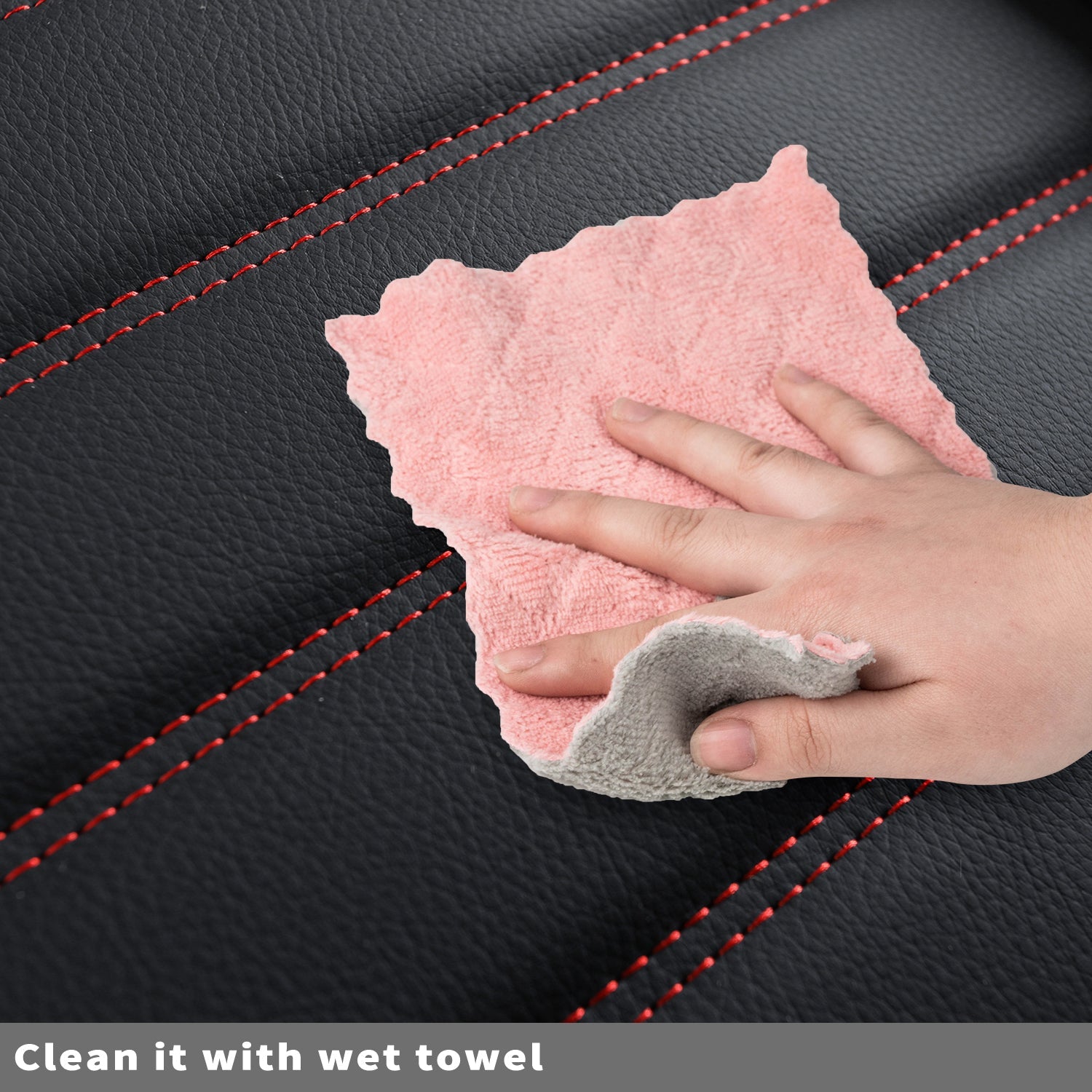 LUCKYMAN KLUBO Por F150 Faux-Ledaj Sidlokoj, Por F150 2009-2024 Super Crew Super Cab Regular Cab 2017-2023 Por F250 F350 F450 Super Duty Crew Cab