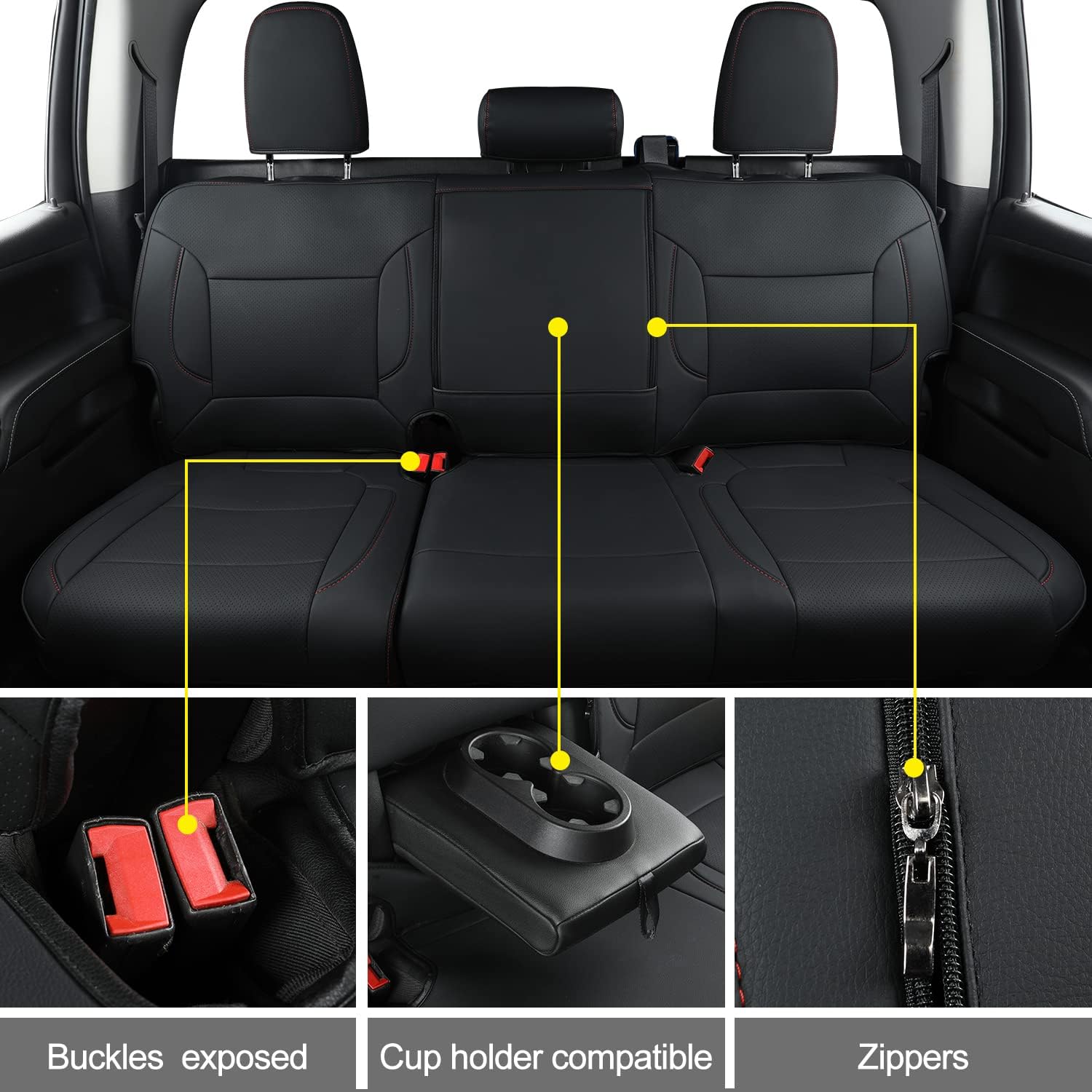 LUCKYMAN CLUB Custom Silverado Seat Covers 2007-2025 Chevrolet Silverado Sierra 1500/2500HD/3500HD crew, all-covered seat covers,dual, extended cab, waterproof leather, , all seasons